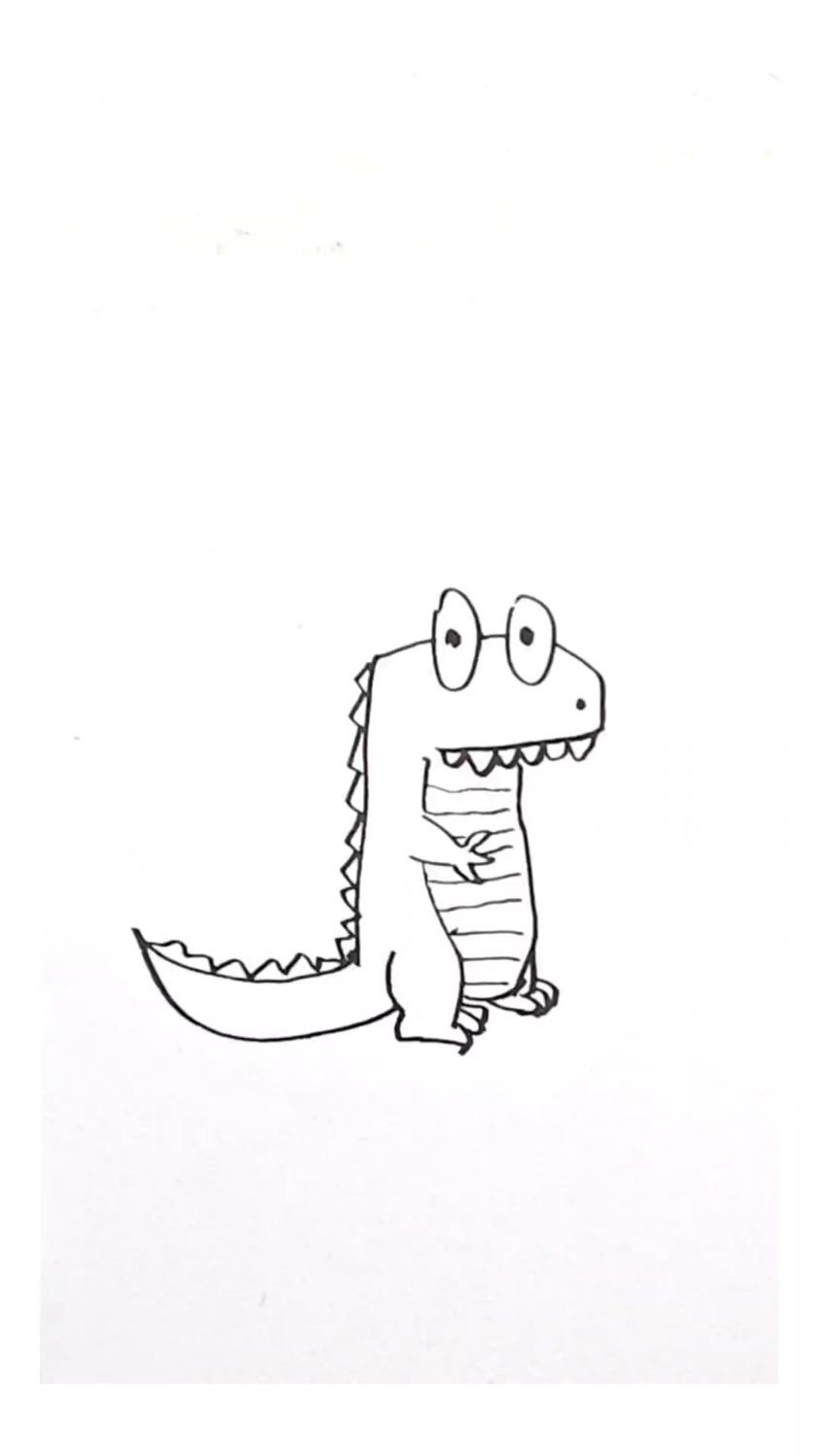 鳄鱼的简笔画教程