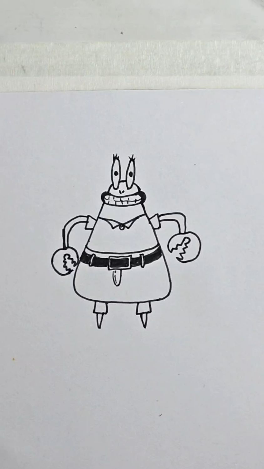 蟹老板的卡通简笔画绘画步骤