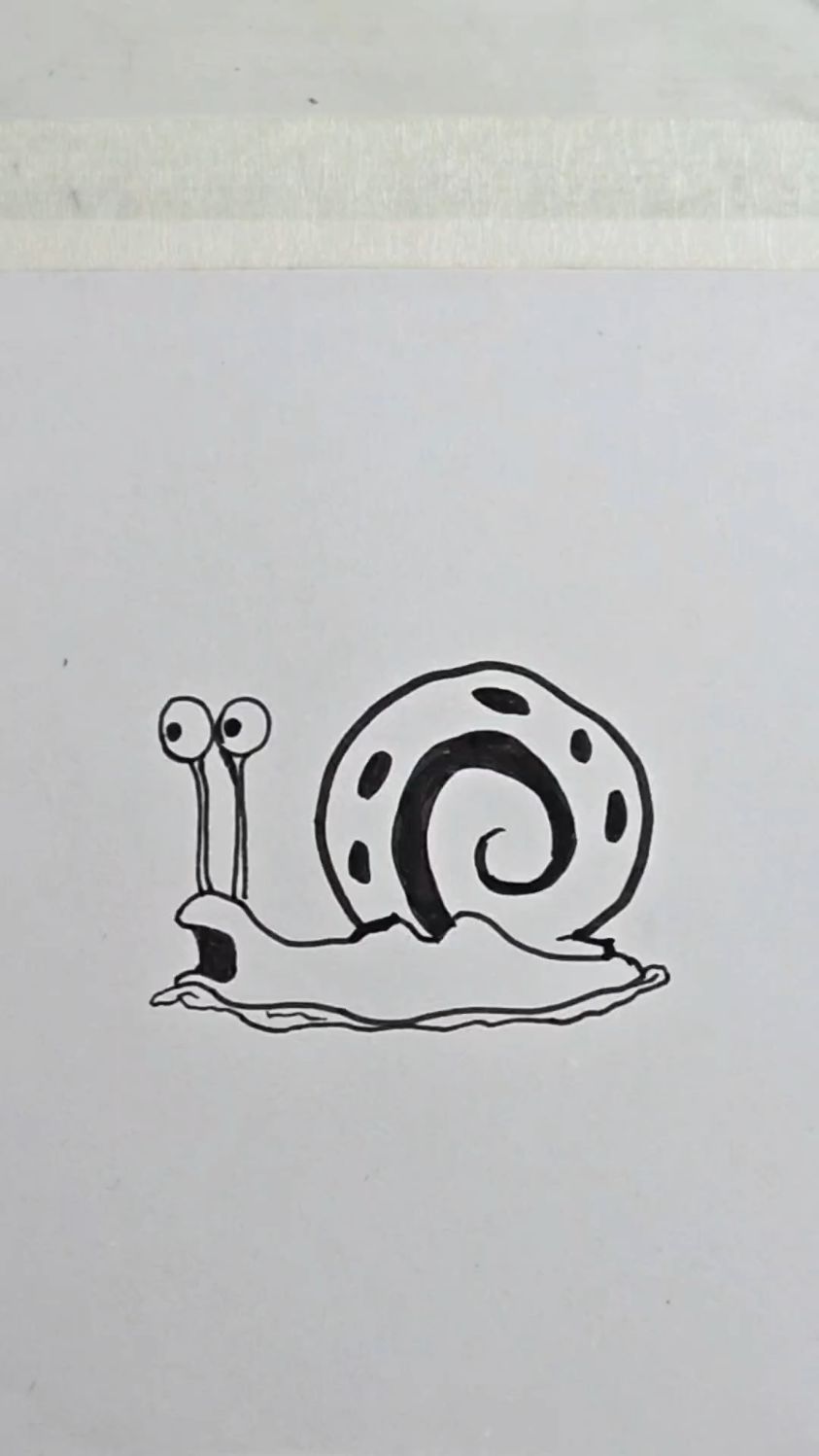 小蜗的卡通简笔画绘画过程