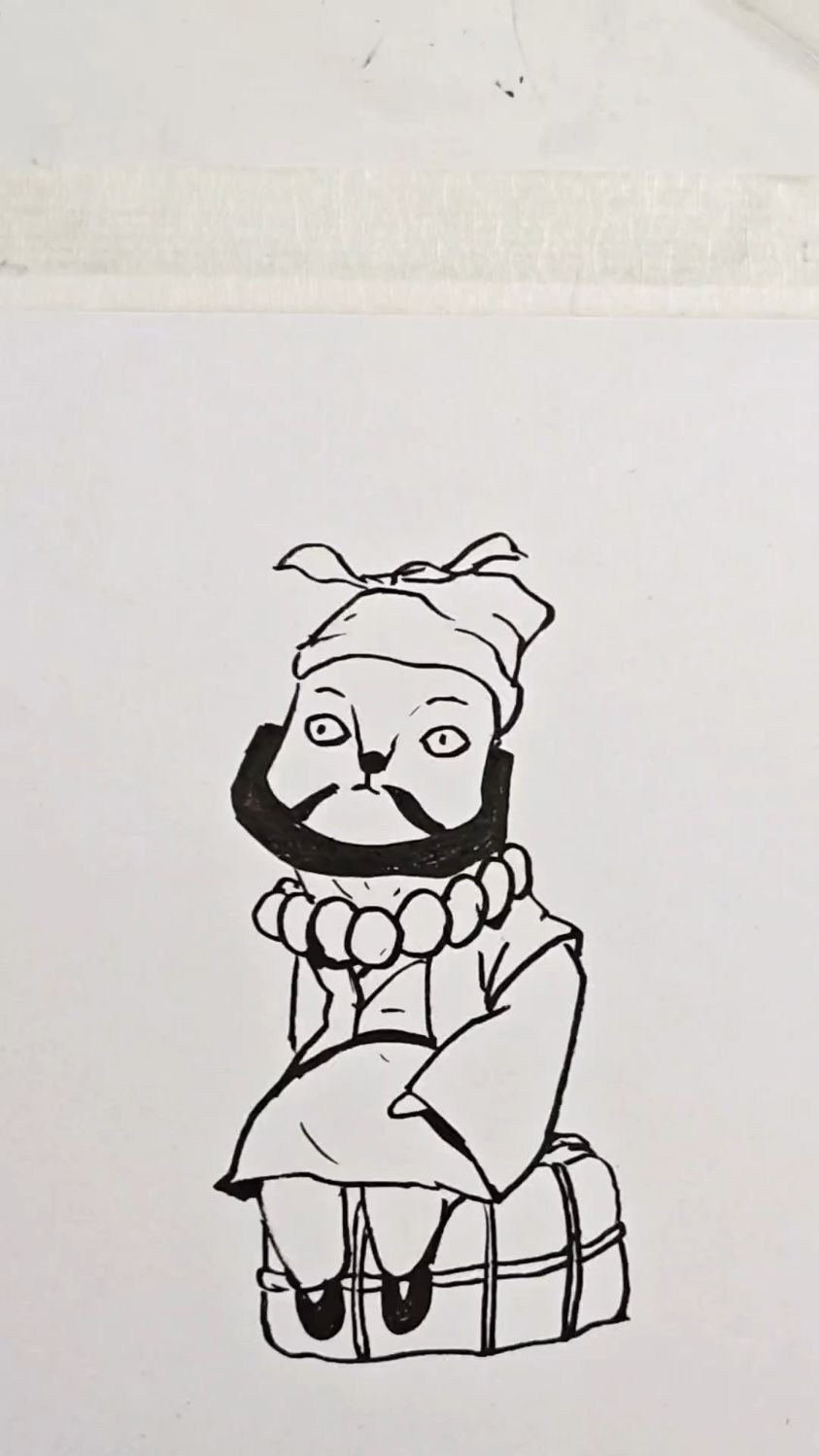 浪浪山小妖怪沙僧的简笔画绘画过程