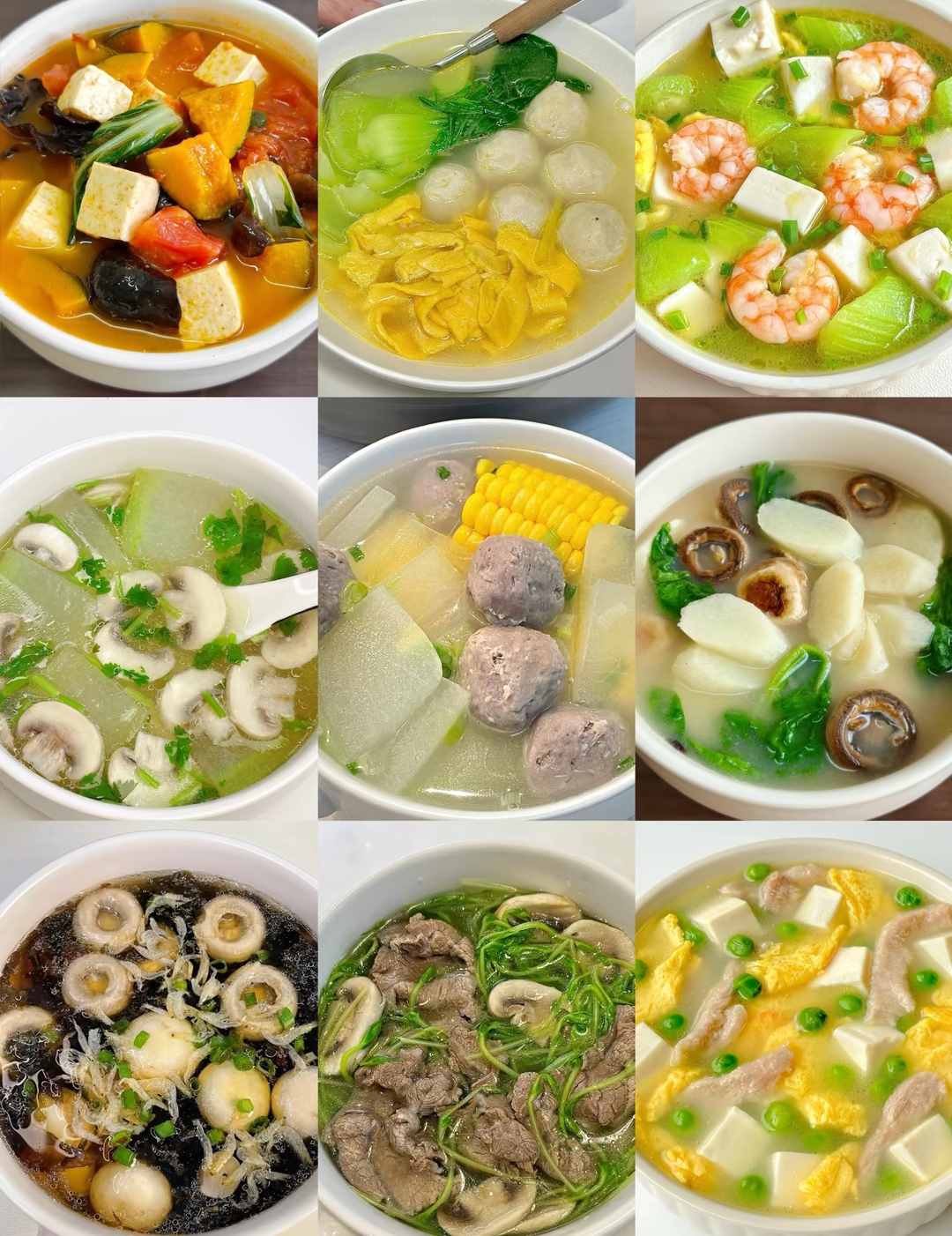 山药口蘑汤清淡滋养牛肉豆苗口蘑汤鲜爽过瘾豌豆豆腐肉蛋汤营养