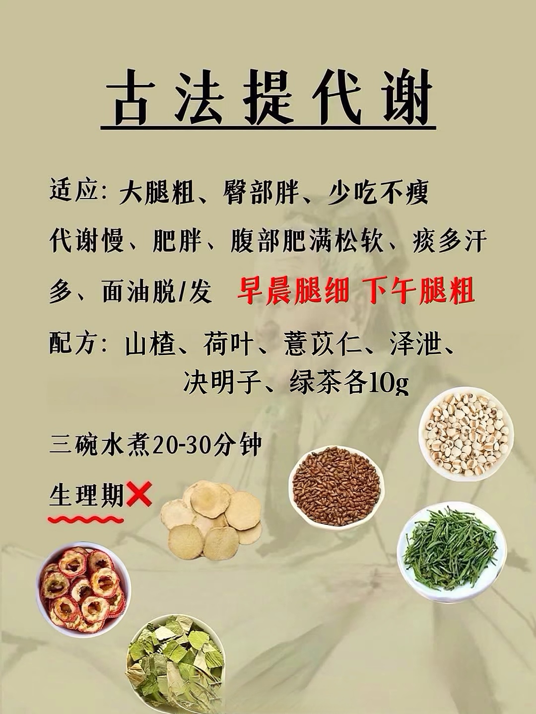 一款由山楂荷叶等食材搭配的茶饮再配合敲打脾经揉腹等简单动作帮