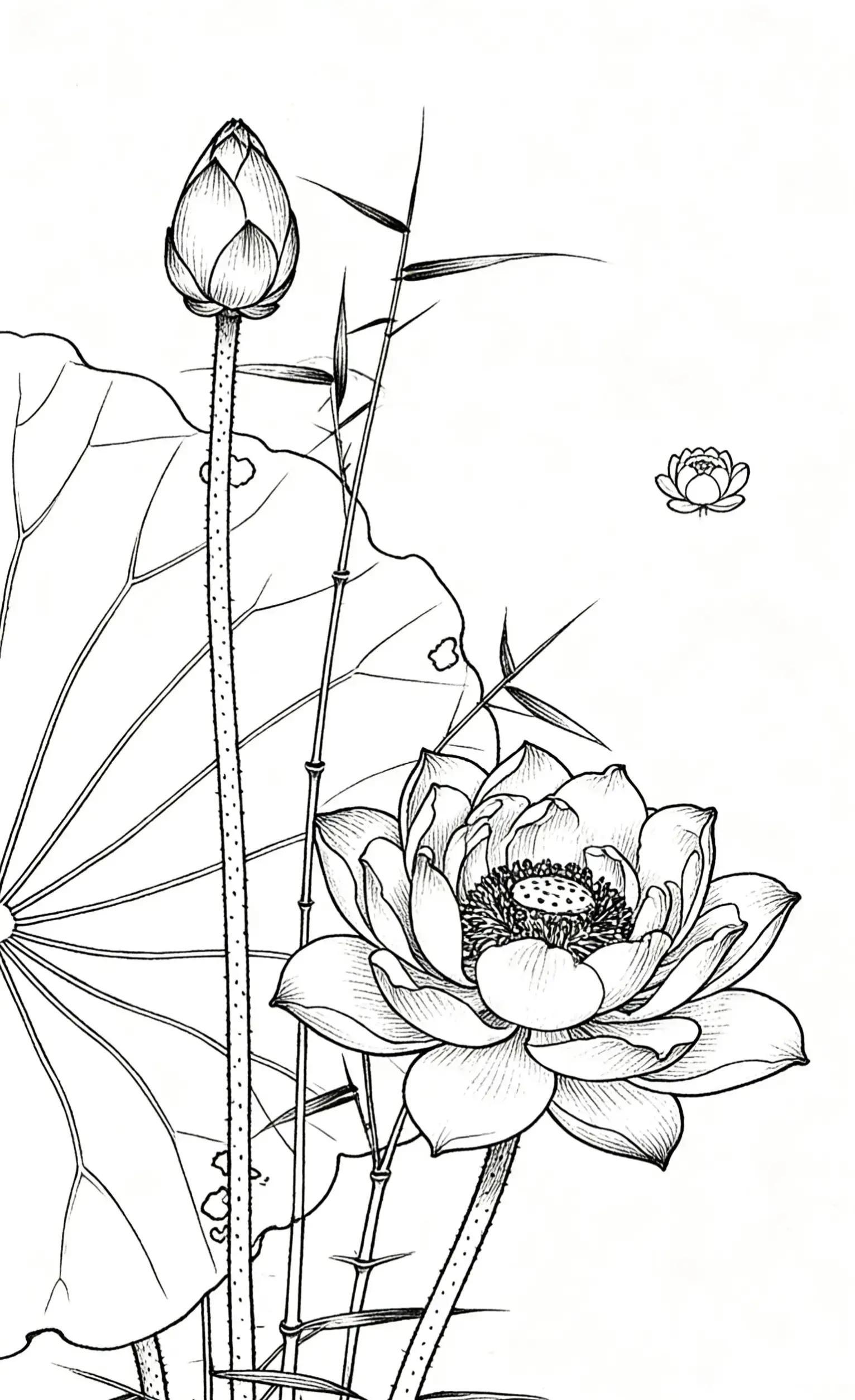 工笔荷花绘制技法详解:白描到设色的全过程