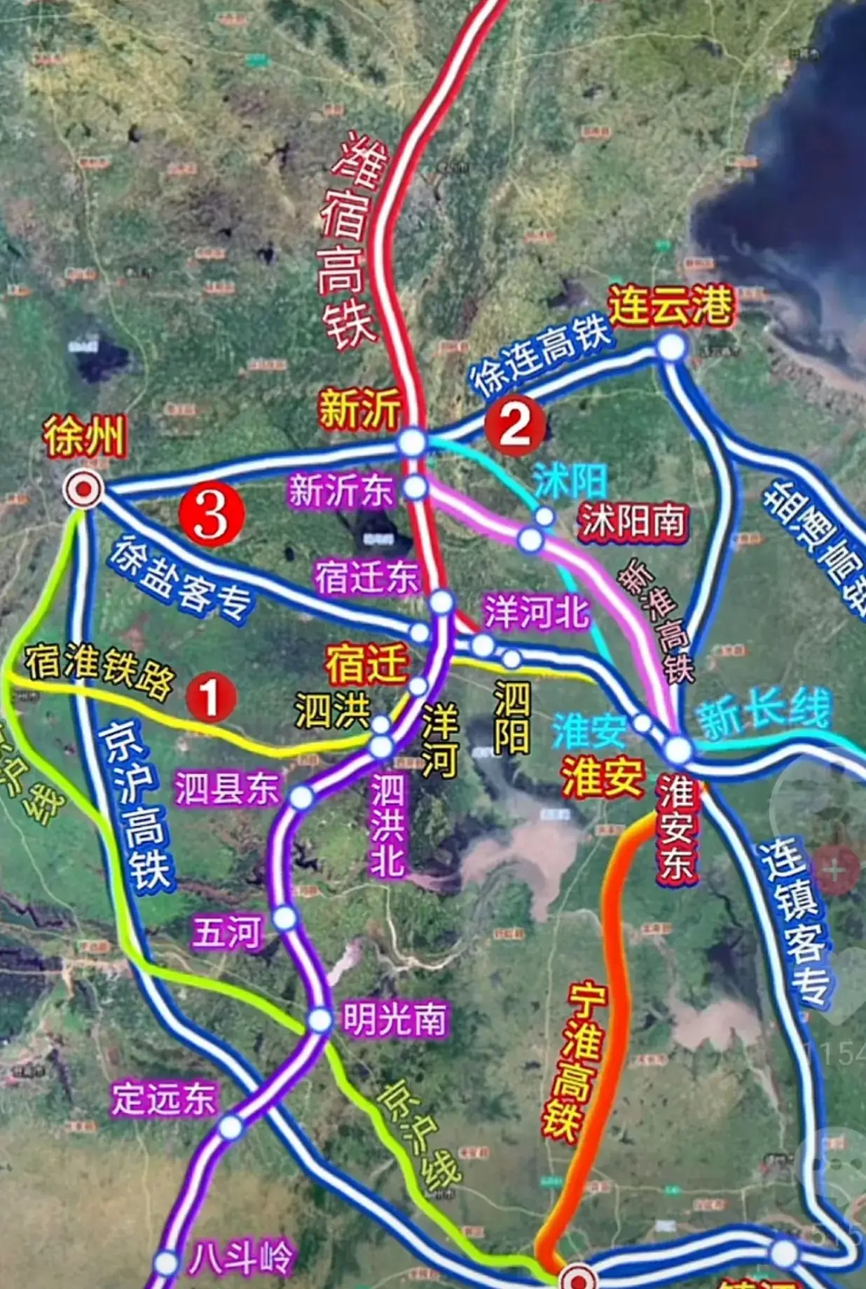 二线借道的问题,而还是有可能直修与京沪高速,沂淮普铁并列的二线高铁