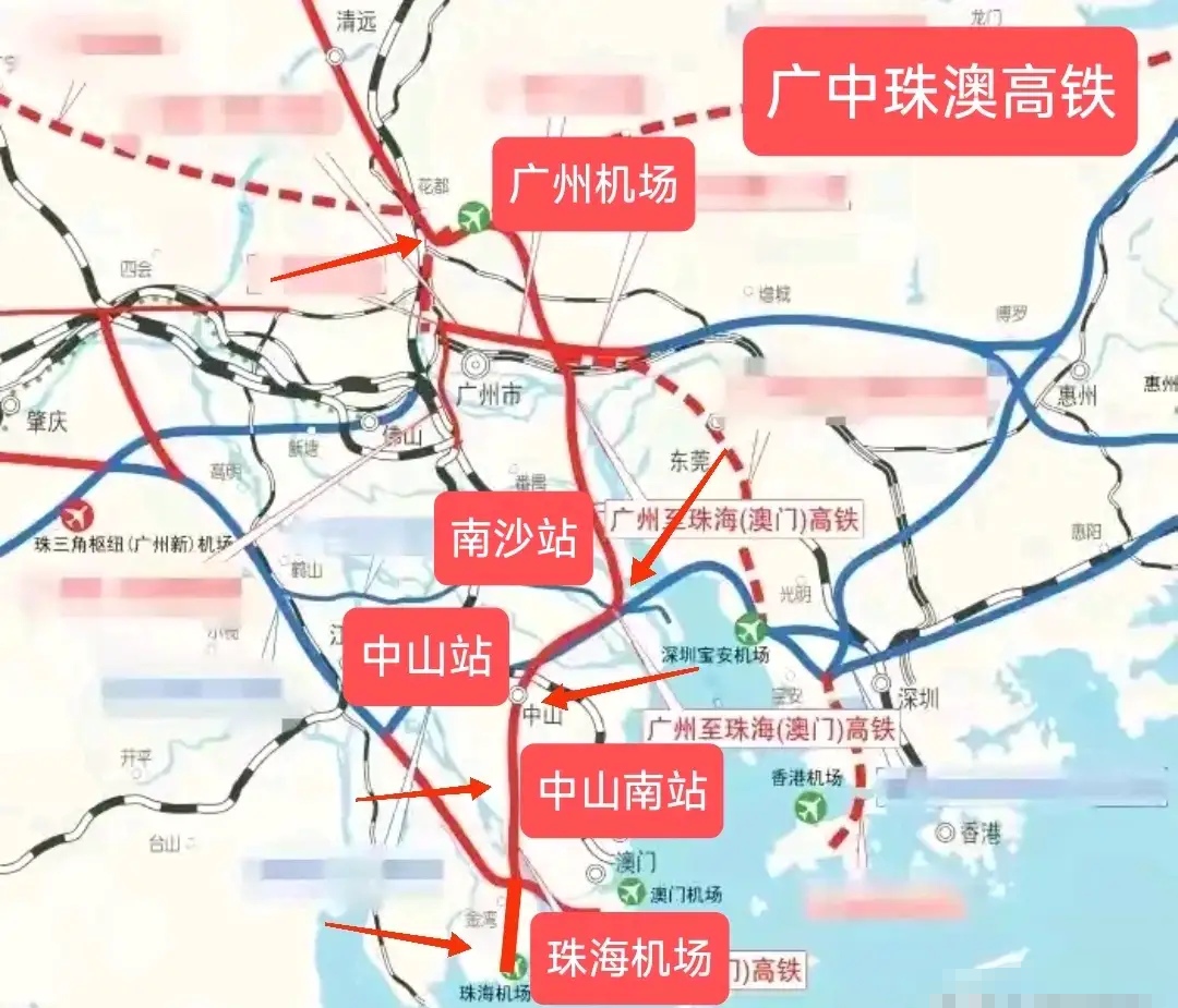 我倒觉得在坦洲设中山南站,对中山和珠海都没有好深茂铁路中山线路图