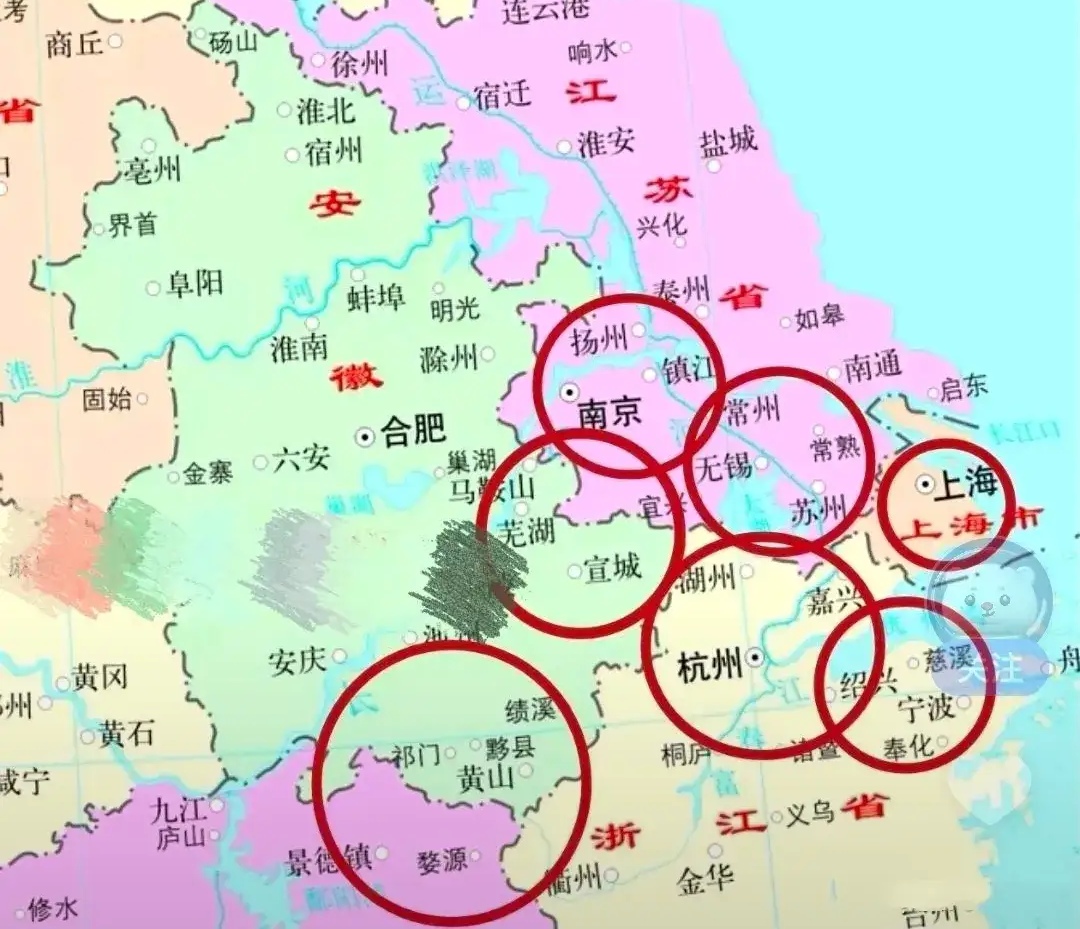 广义的江南则要在狭义江南的基础上再两湖区域,以及江西全部