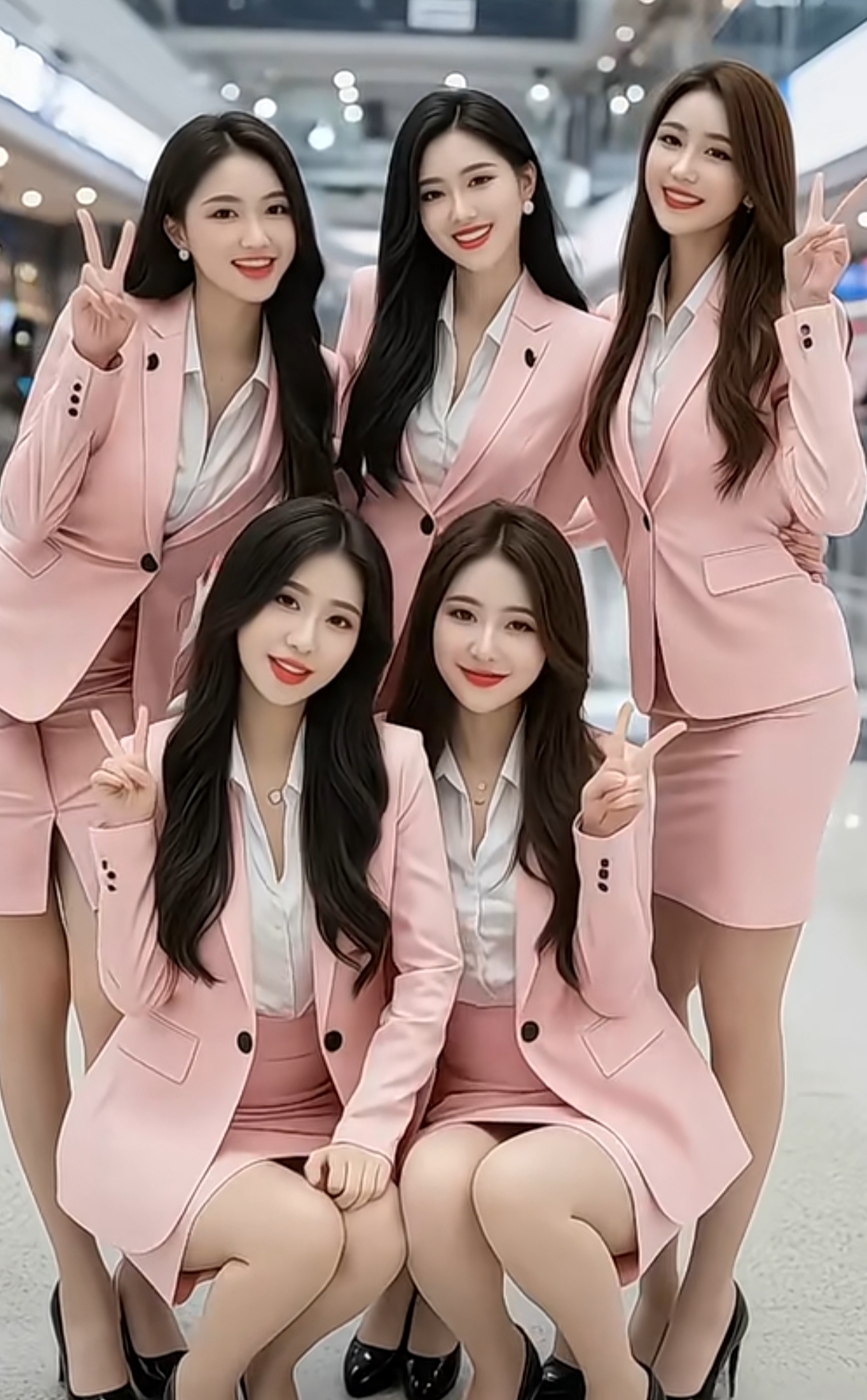 晚春谷雨,新来的5大美女导购姐妹团,在商场开启时尚导购之旅,樱桃粉