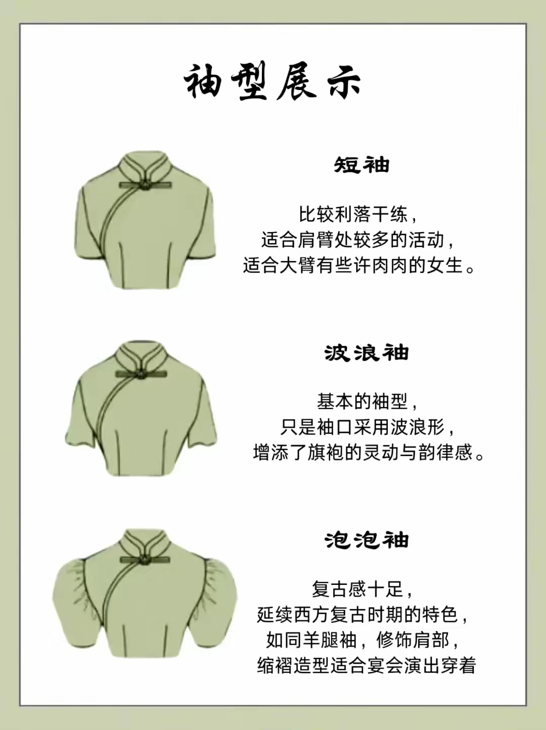 一组图了解我国的旗袍袖型种类和历史演变涨知识了大家都说说看最