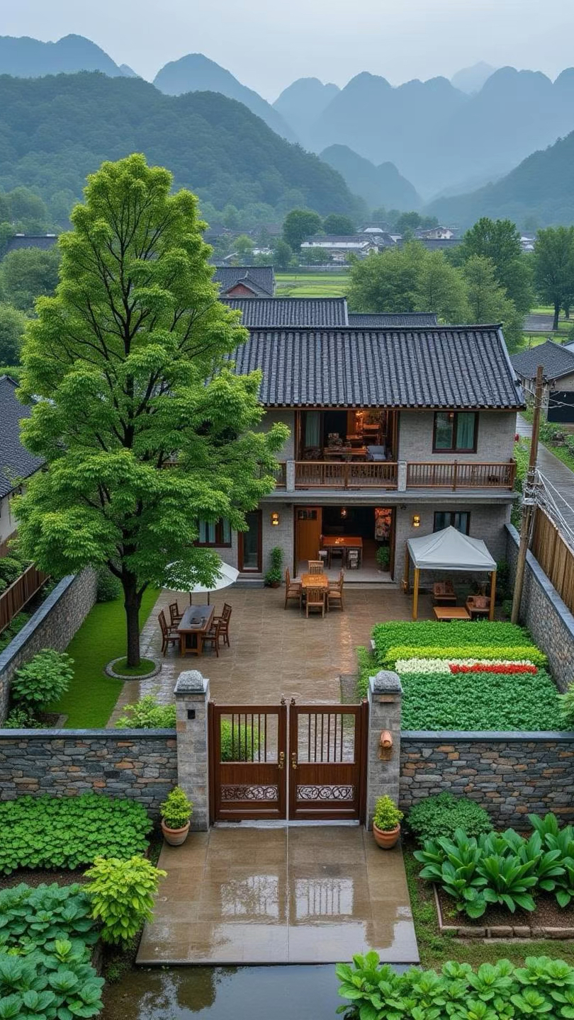 农村小院,院里可种蔬菜可种花,真的特别舒服