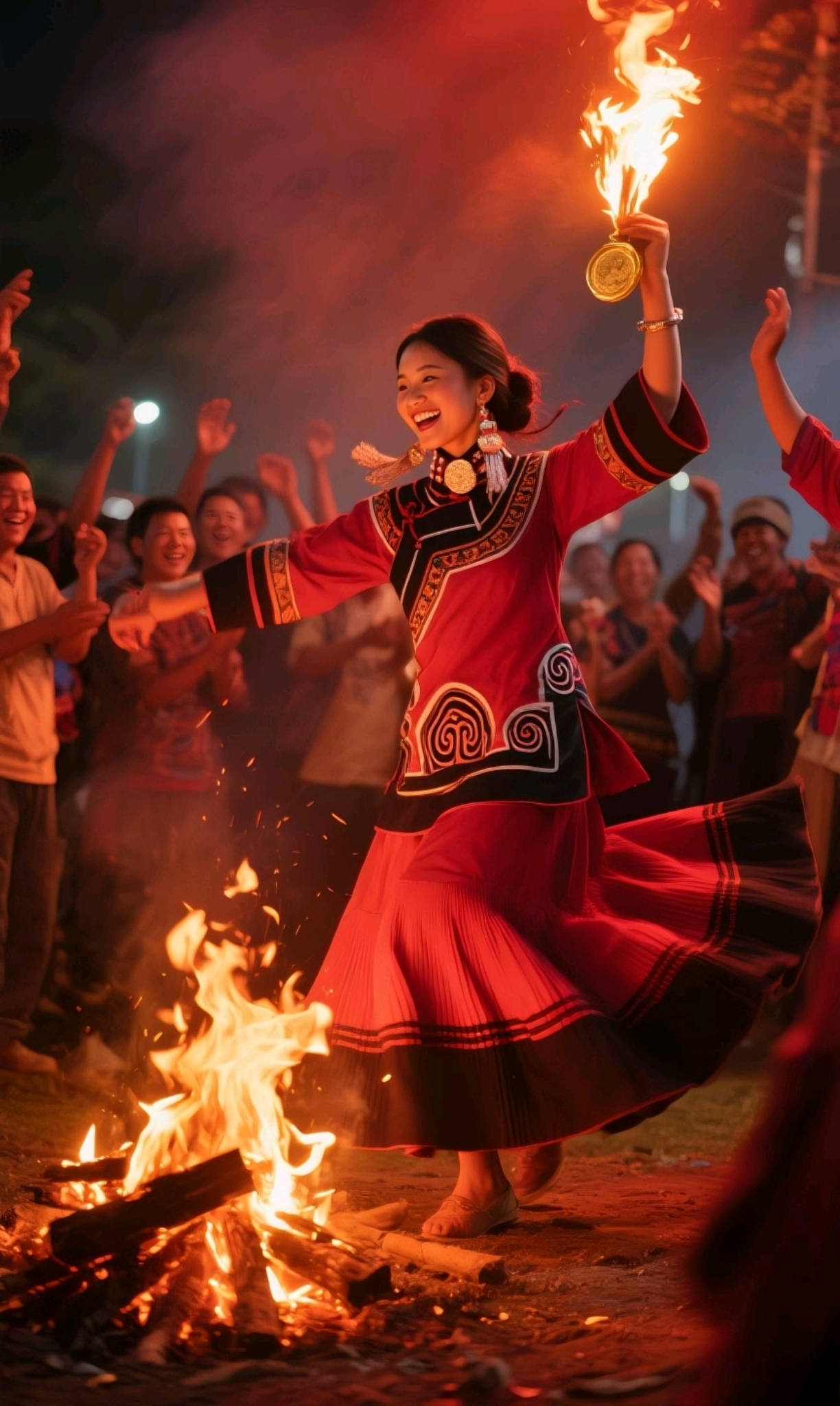 在普格县火把广场,一场美丽的较量火热展开