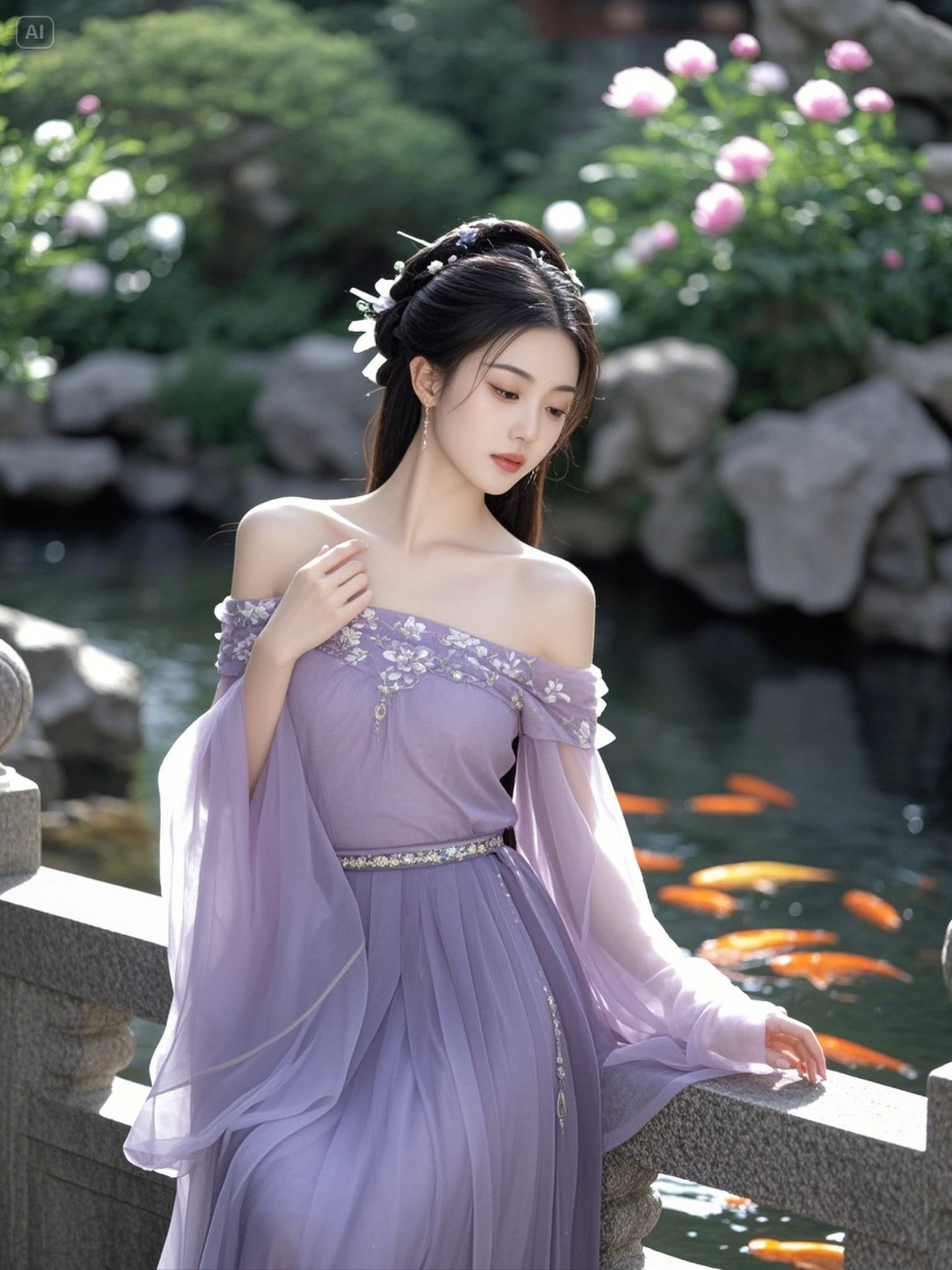 18岁古风紫裙美女,如何演绎极致妩媚?