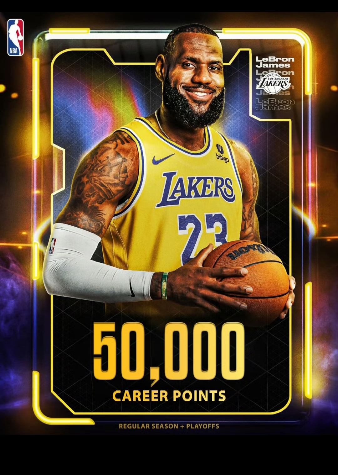 詹姆斯nba历史第一位50000分先生!