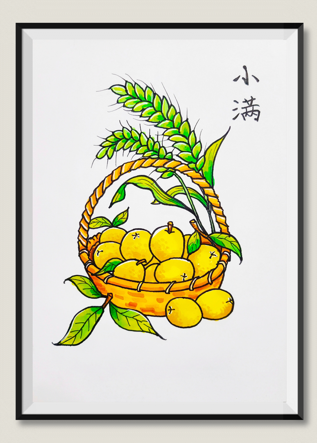 《小满》主题画 小满节气绘画