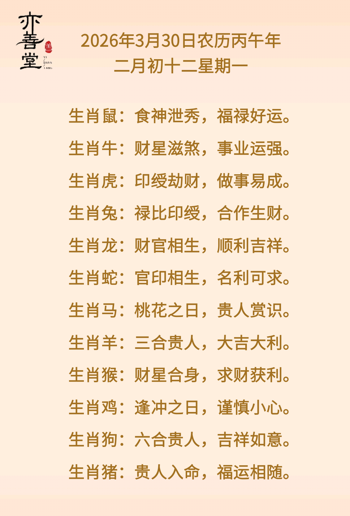 今年生肖运势排行(今年生肖运势排行榜)