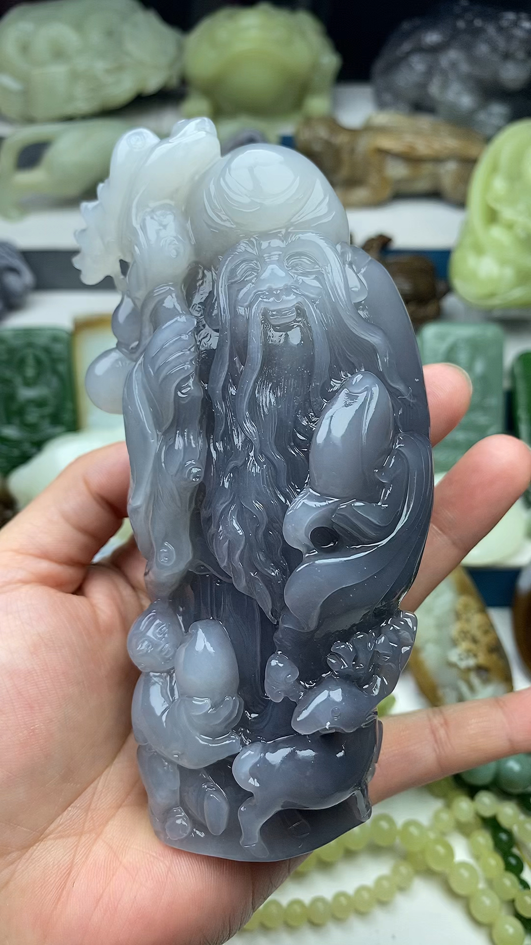和田玉新品寿星摆件
