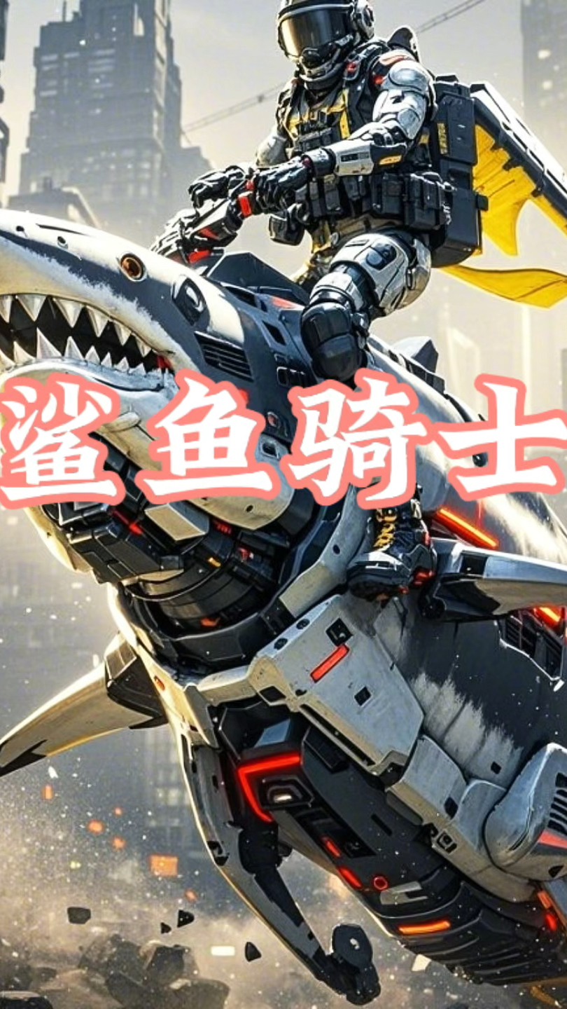 未来都市奇景,战士与机械鲨鱼的奇幻组合!