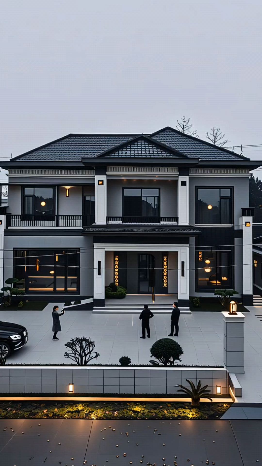 适合农村自建新中式现代风别墅 官帽房 看图纸关注主页