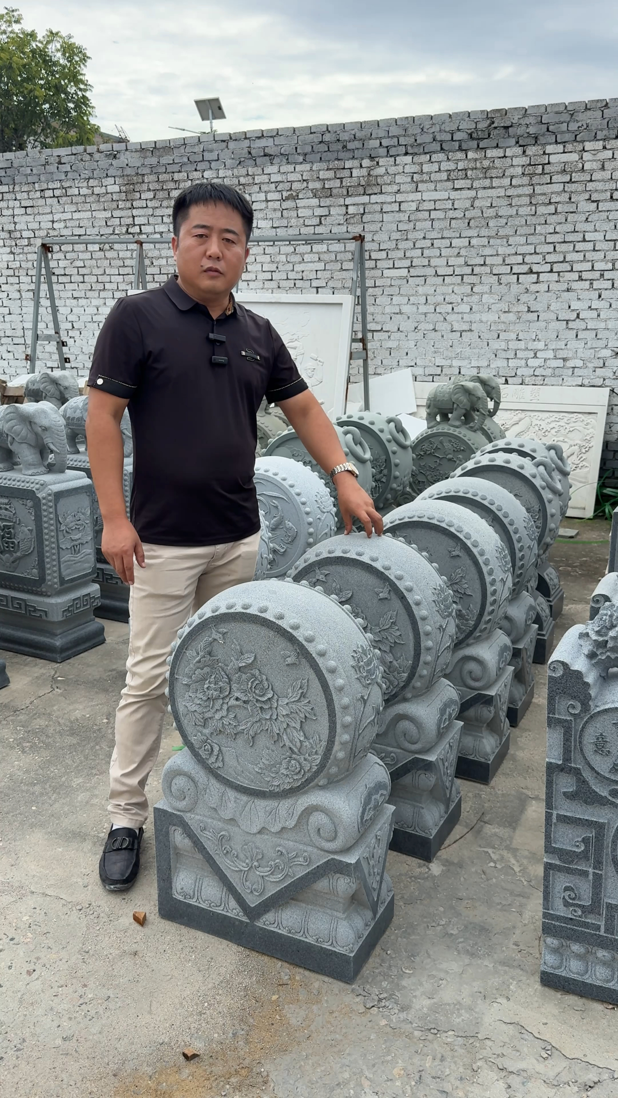 石雕门鼓石头门墩石鼓花岗岩抱鼓石门当