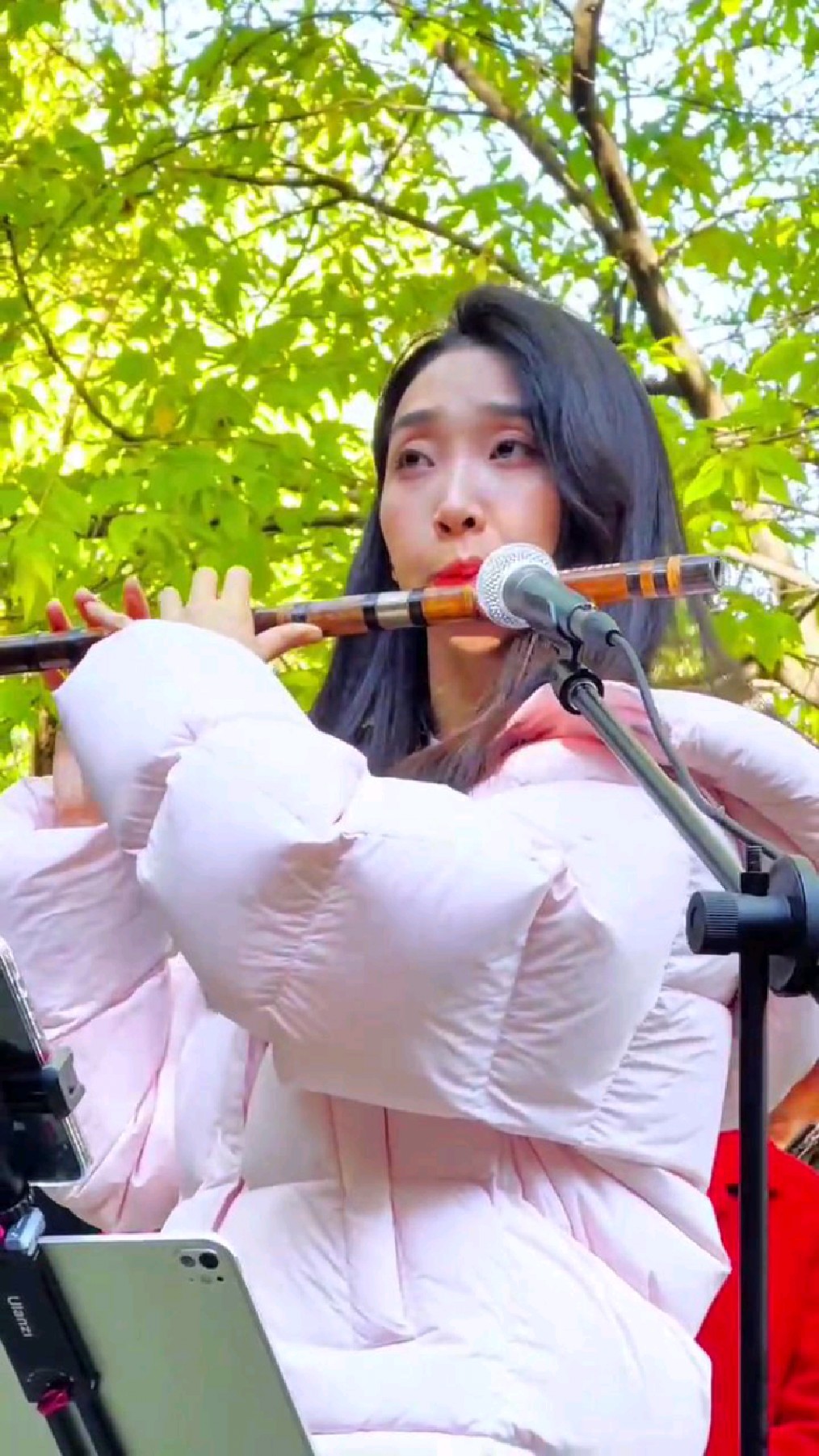 竹笛演奏家孙楚泊紫竹院独奏