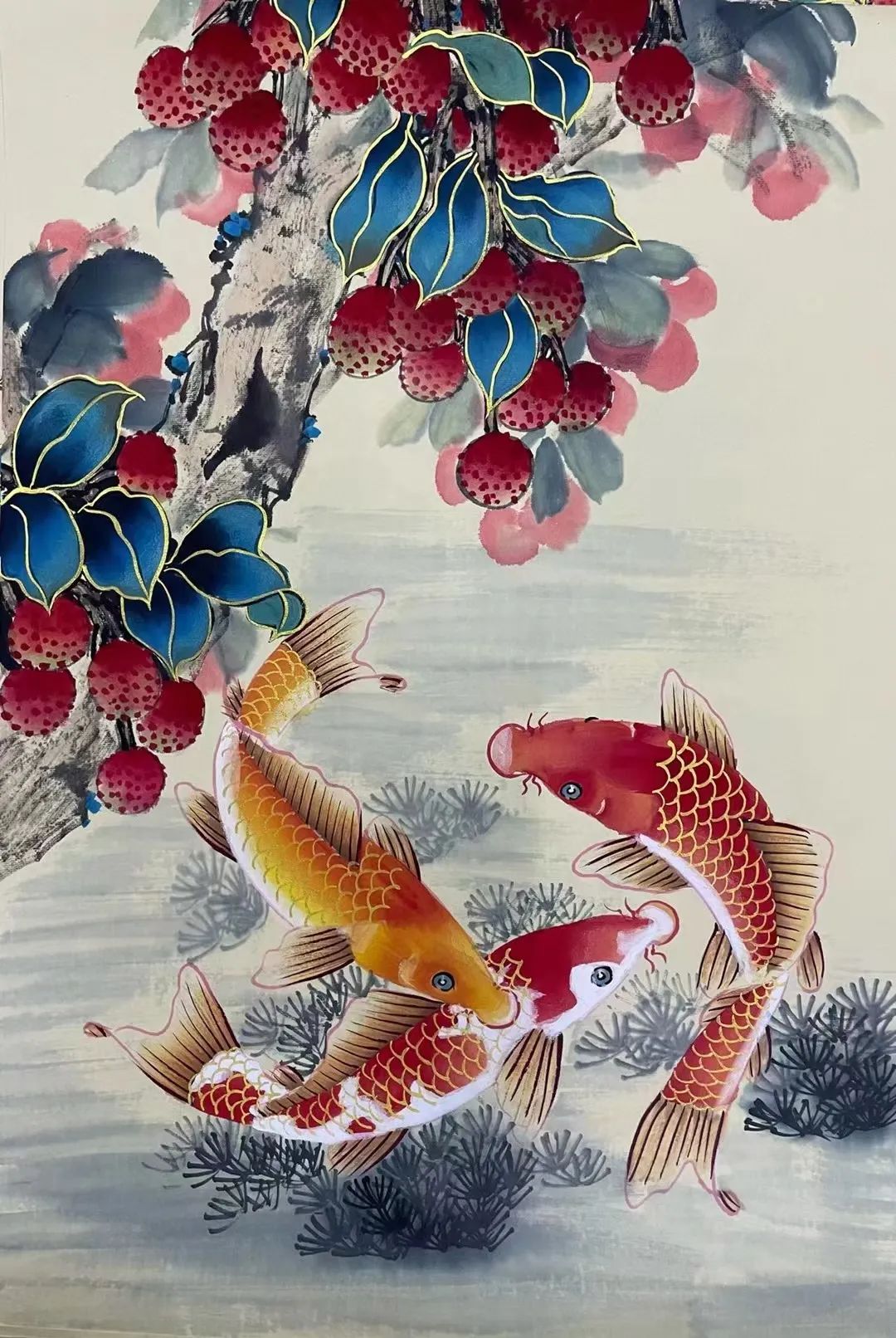 国画,连年有鱼,富贵满堂,鸿运当头