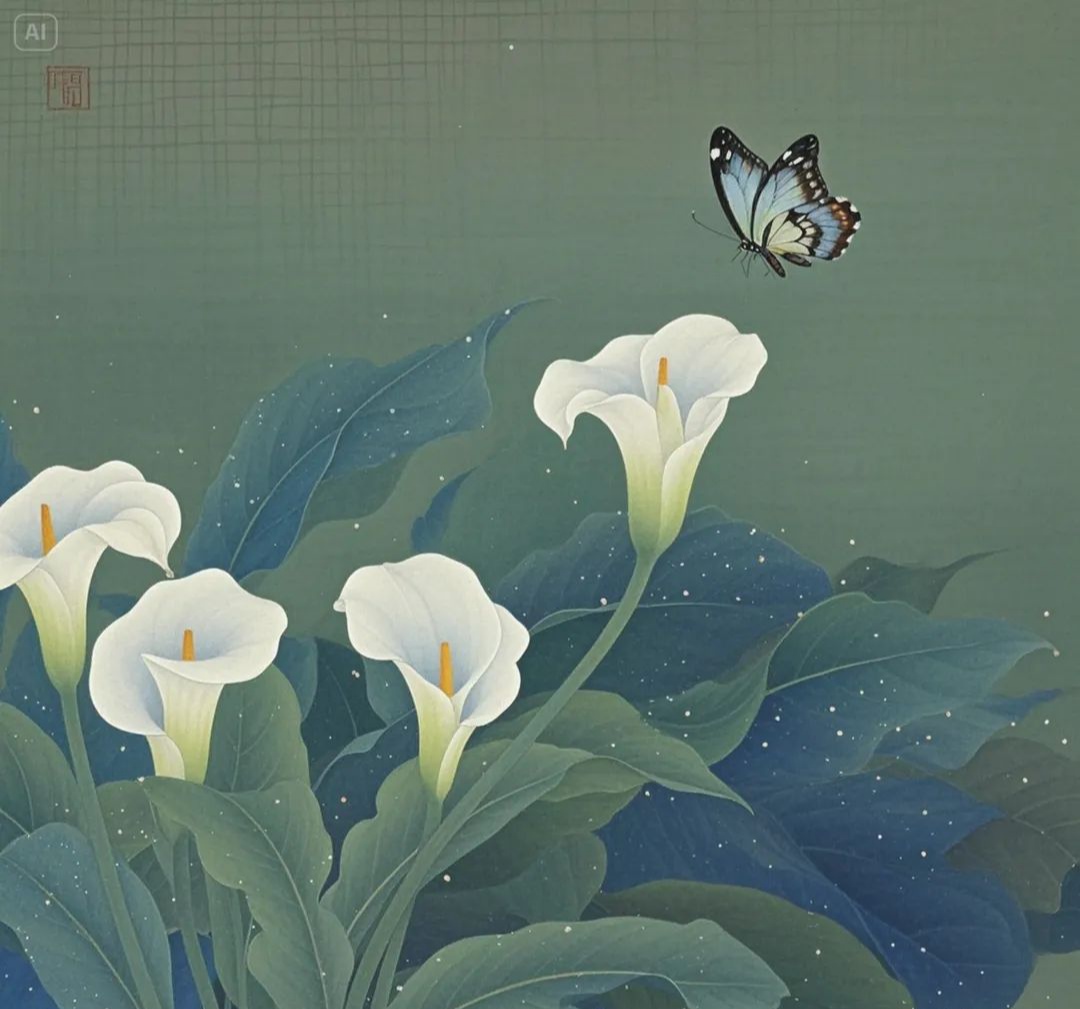 国画工笔画马蹄莲,纯洁的美,快来一起画吧!