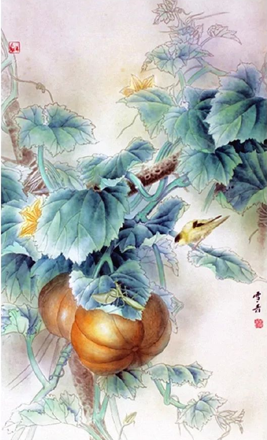 龚雪青工笔花鸟