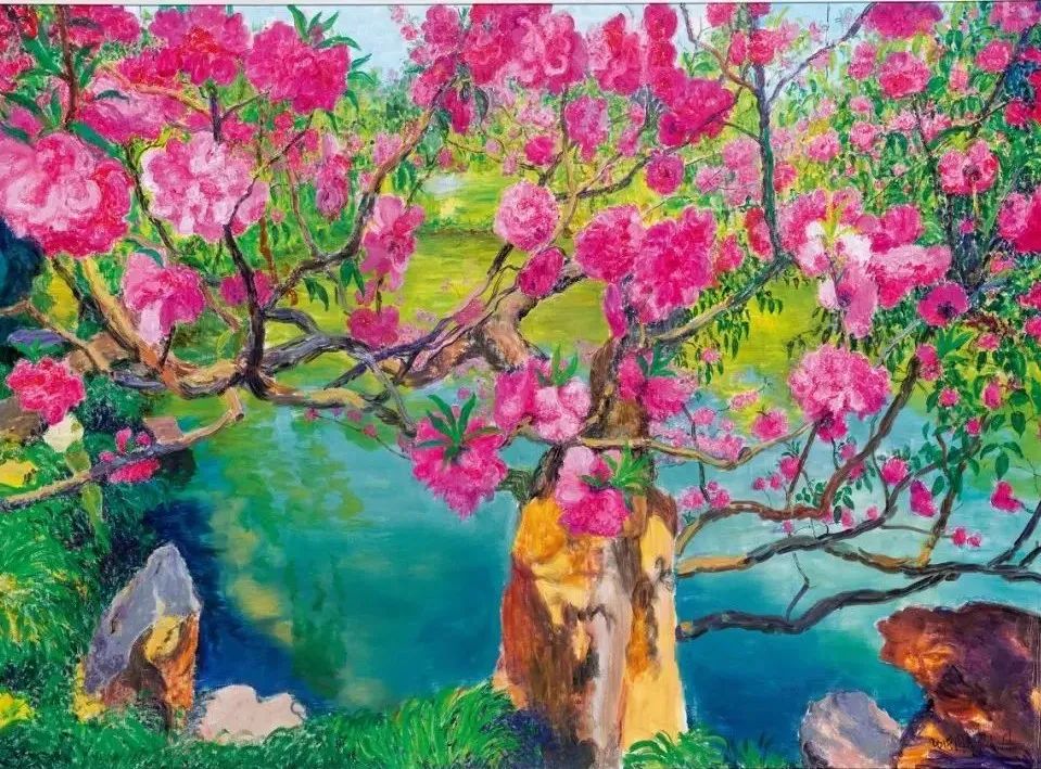 周春芽画意境桃花,春色桃花系列太惊艳