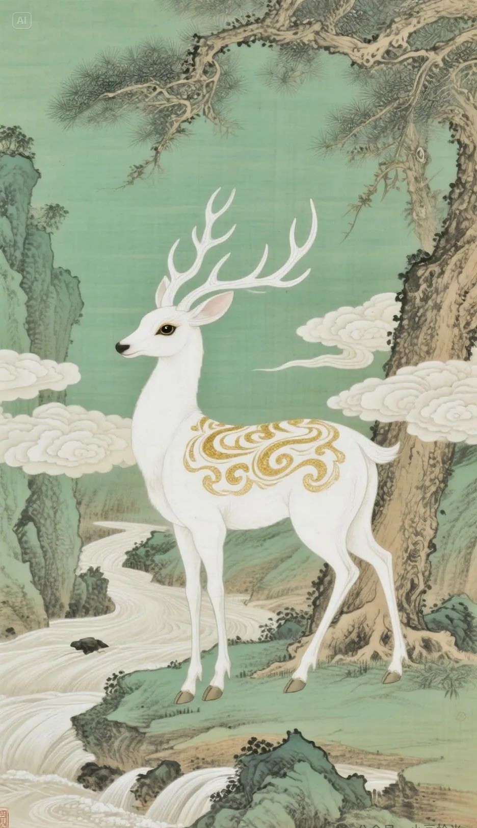 仙气十足的梅花鹿,一路(鹿)生花,需要线稿快来领取啦!