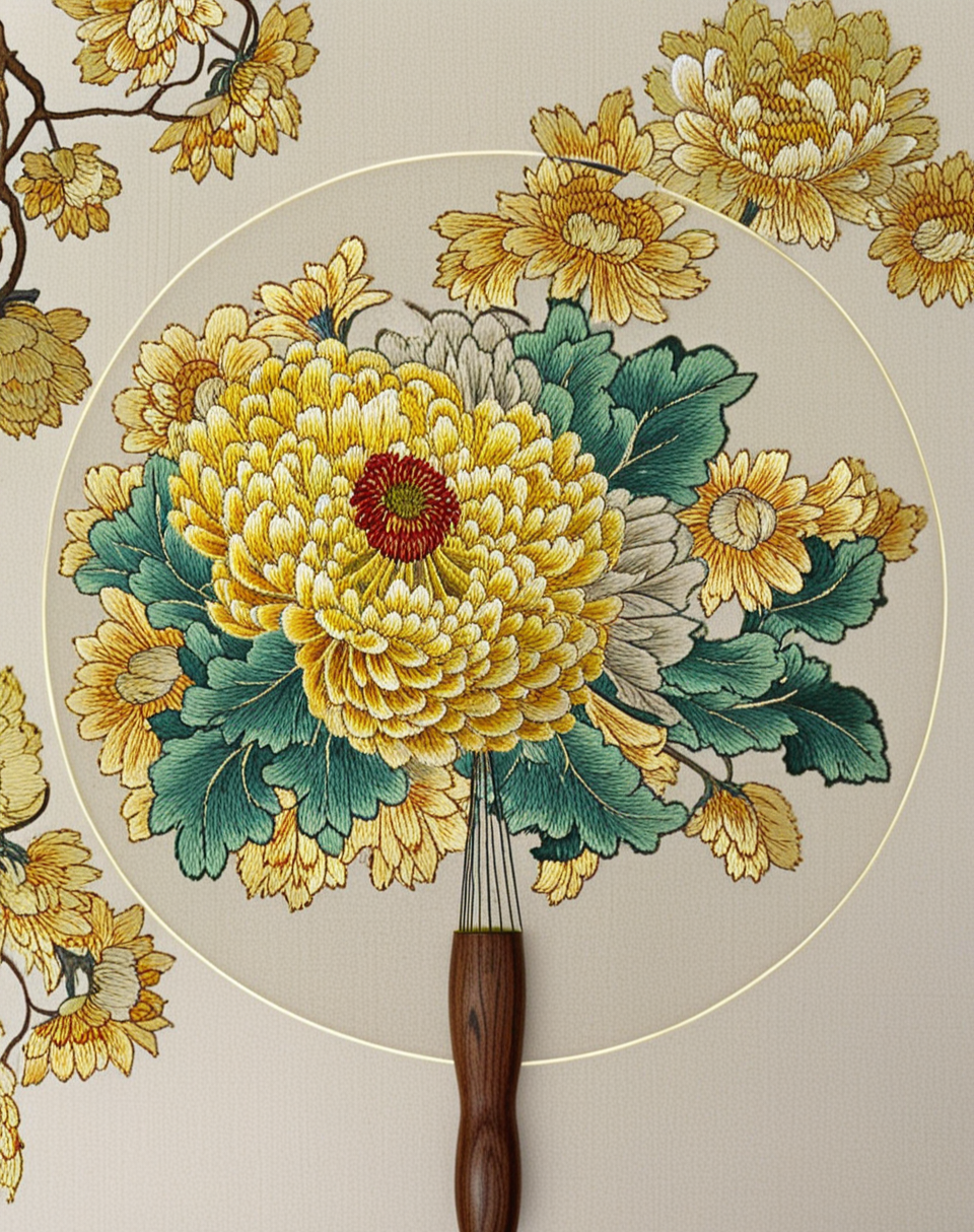 四君子之菊花 团扇分享