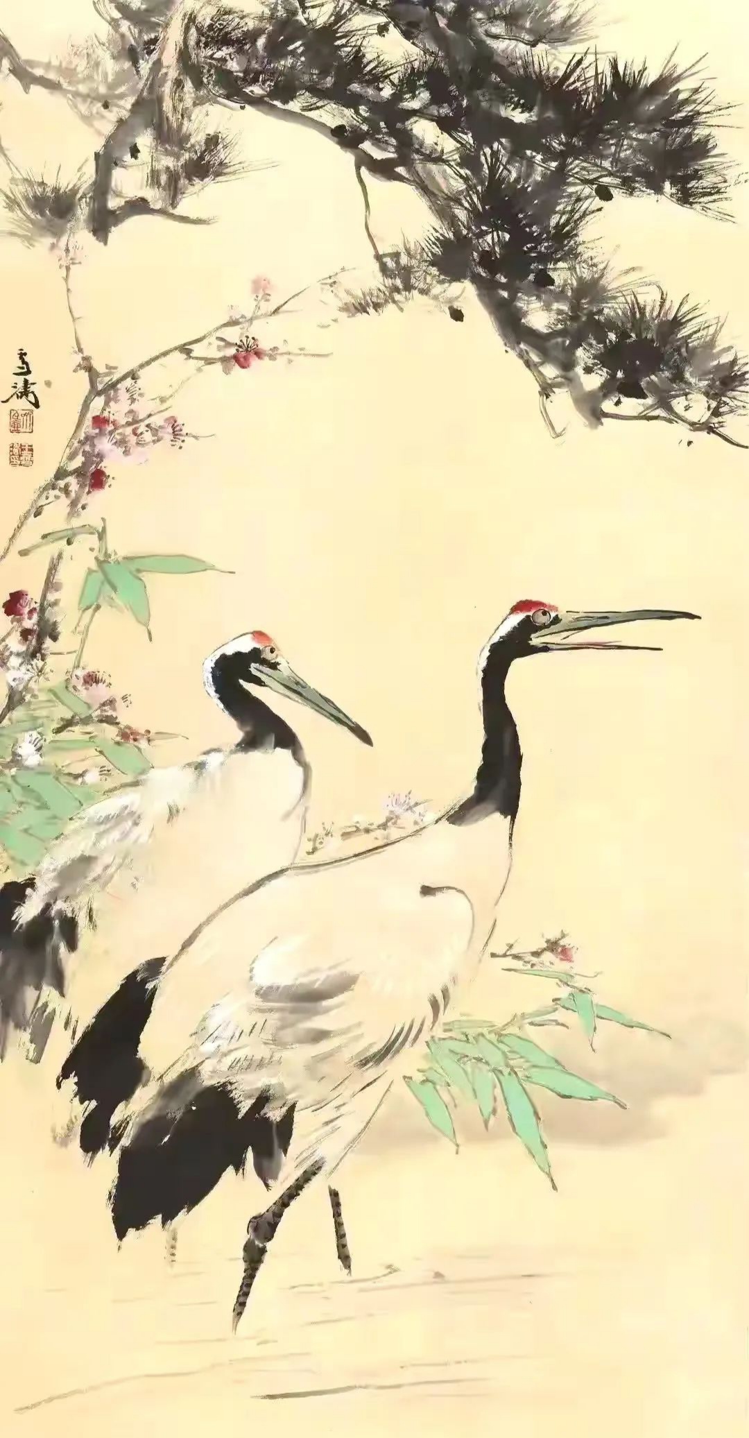 王雪涛先生的仙鹤图