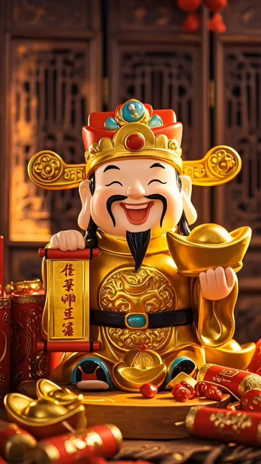 财神爷驾到,红包和元宝一起送福气!