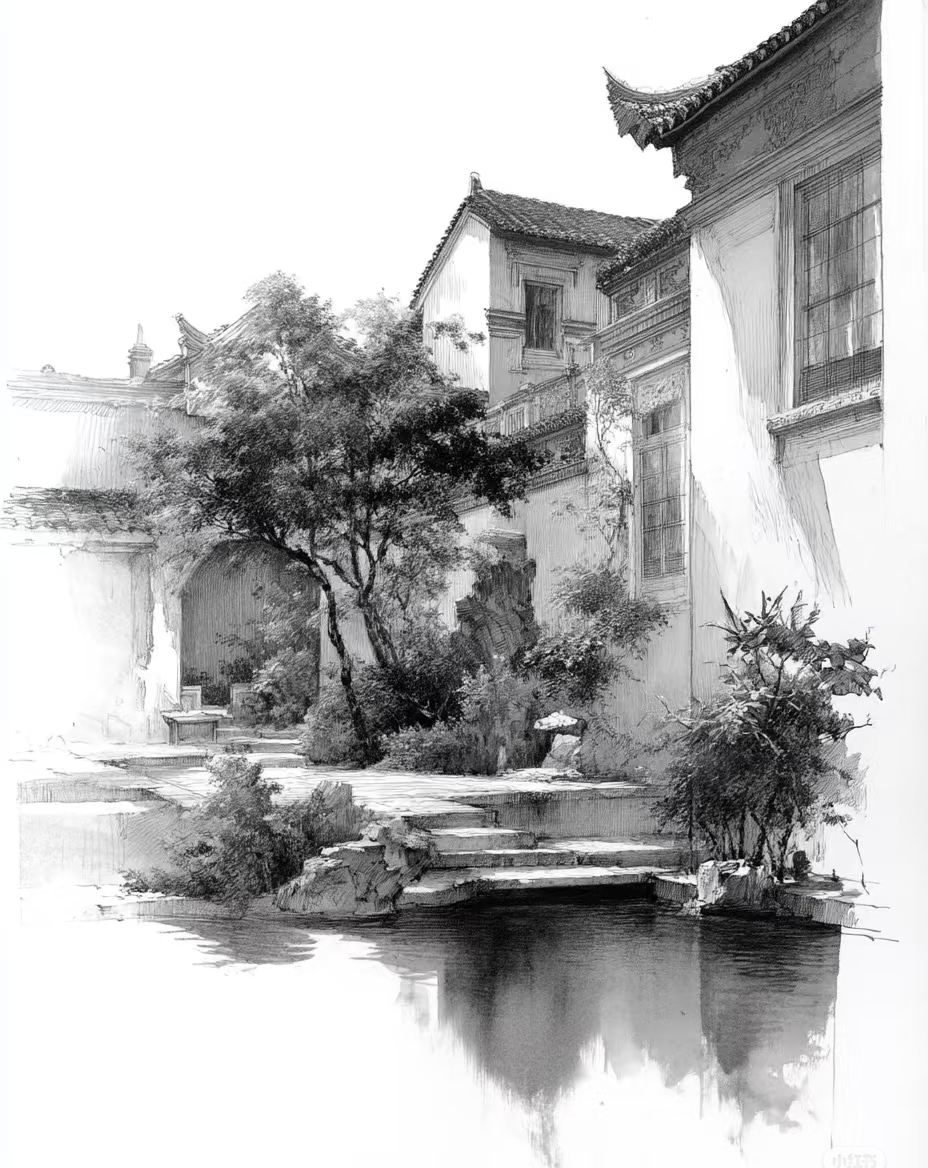 素描风景作品系列技法浅谈