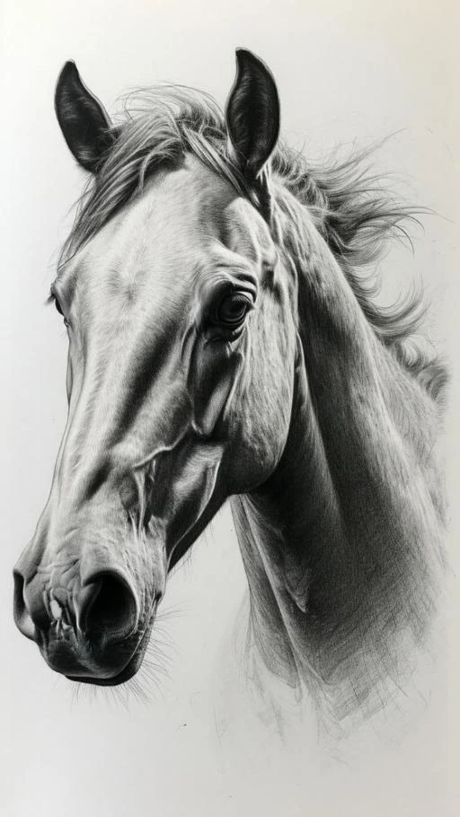 —马头素描作品第一篇精选九幅供临摹参考