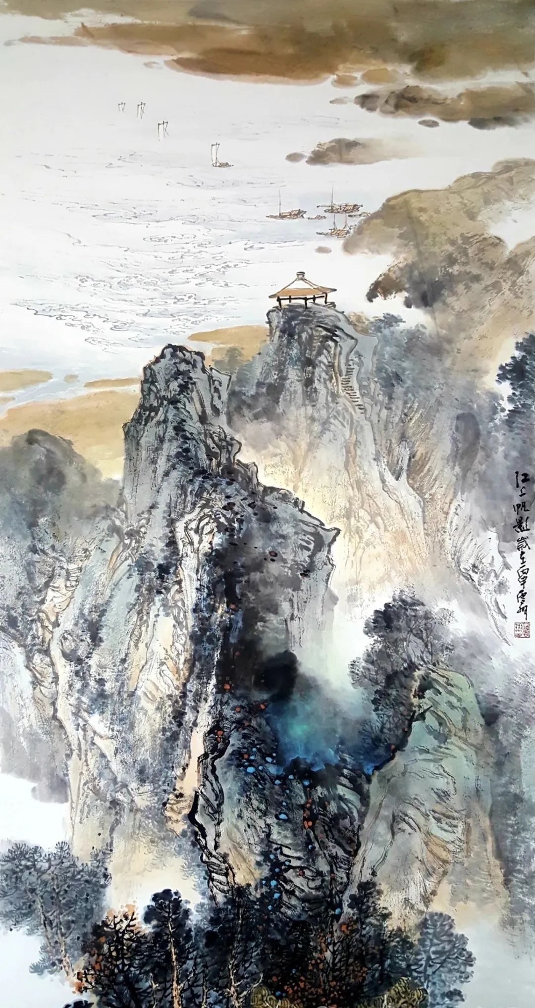 名家大师山水作品系列精选——施云翔泼彩山水作品