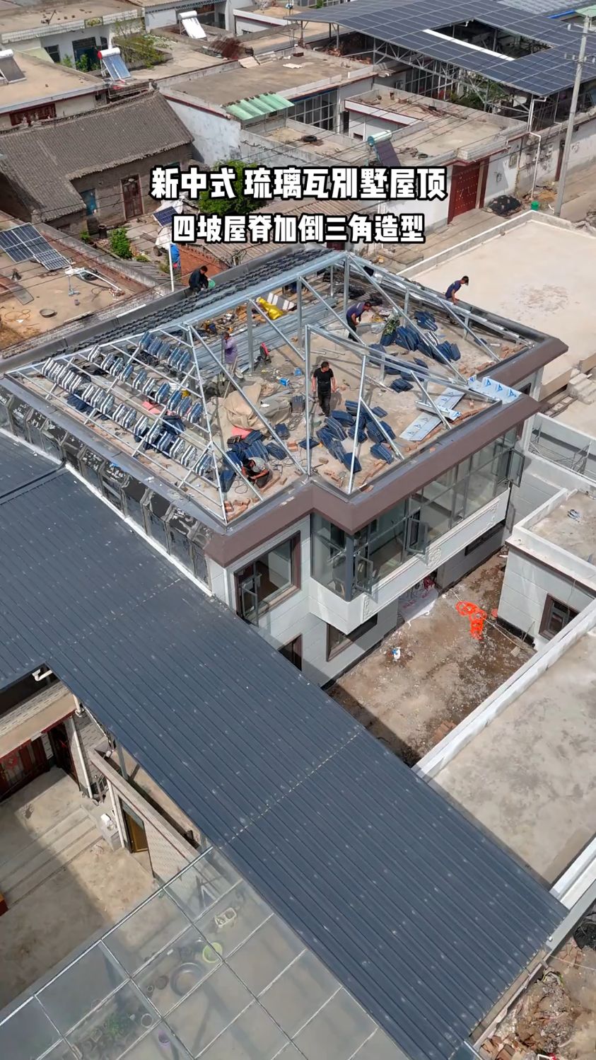 专业承接农村自建房平改坡钢架,钢结构干挂琉璃瓦工程