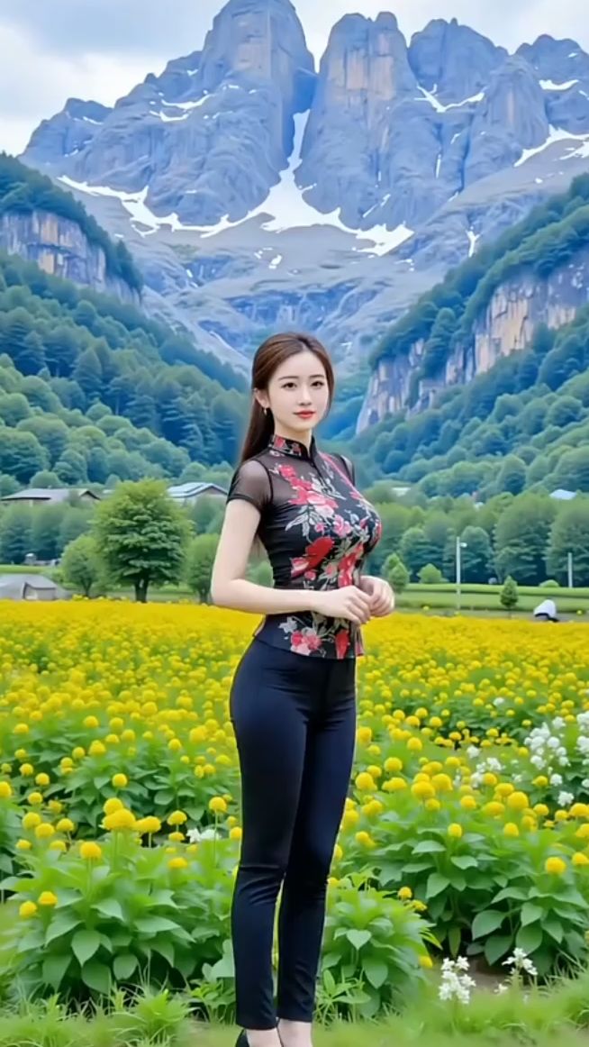 不一样的早秋风景区美女旅游多自在