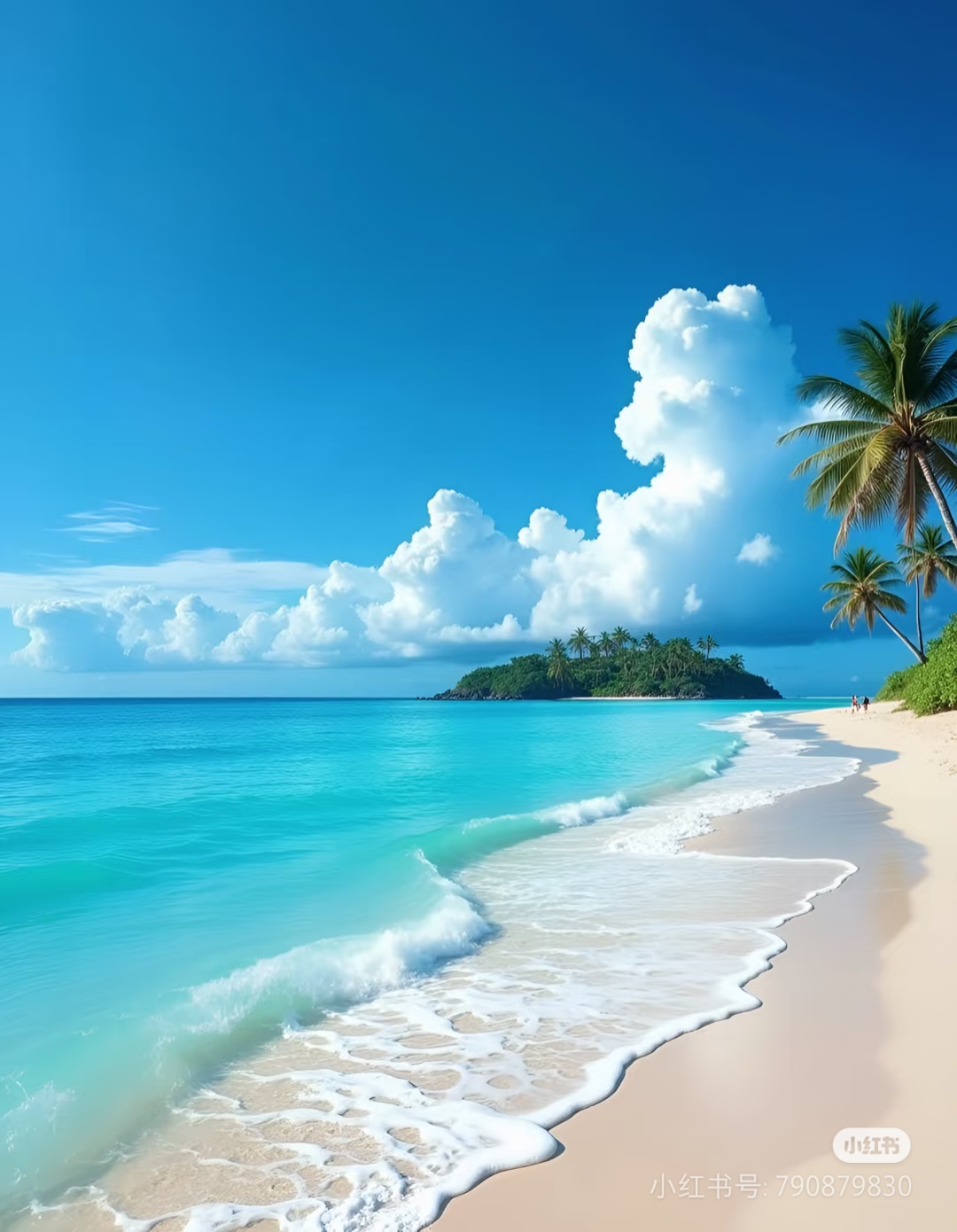 海浪似灵动舞者,带着韵律一次次奔赴海岸,白色的浪花是它们飞扬的裙摆