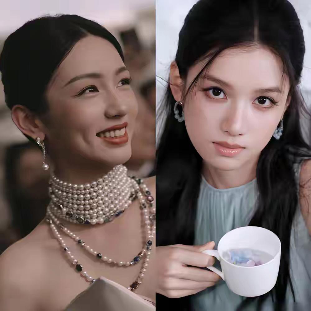 周也和张婧仪这俩95花,论颜值都是老天爷追着喂饭吃的主儿,但论资源