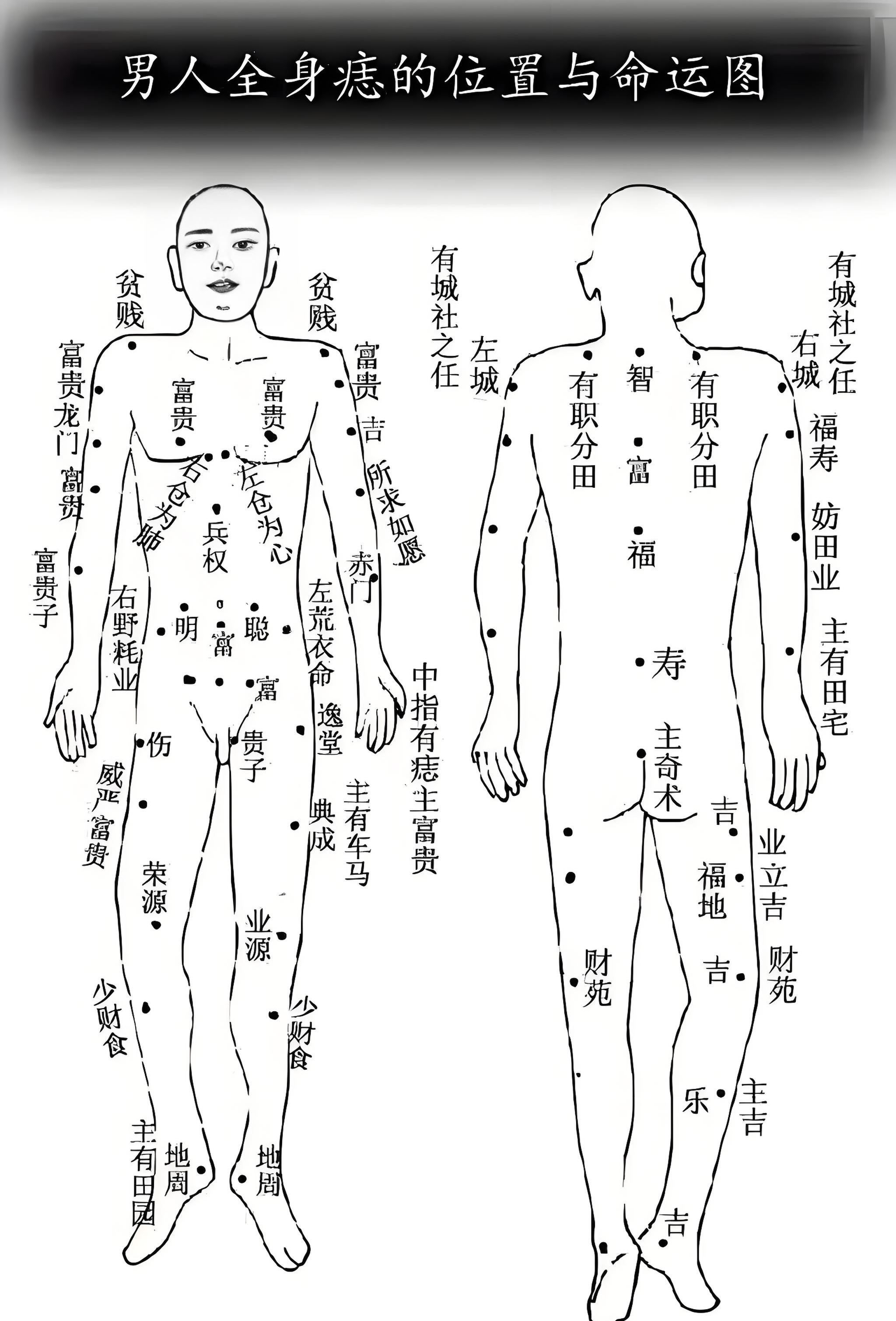 2.屁股有痣,定有靠山. ·3.后脖有痣,定握大权. ·4