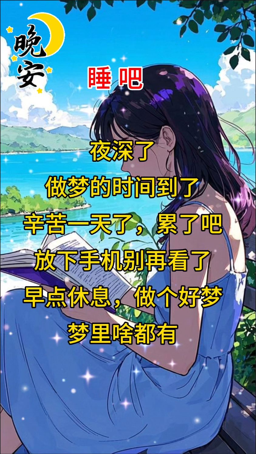 辛苦一天 累了吧!夜深了 晚安 睡吧