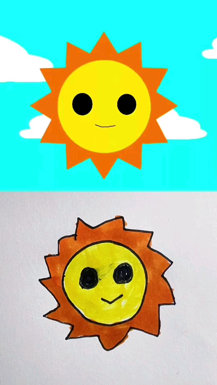 太阳公公简笔画 想画就画 也太可爱了吧