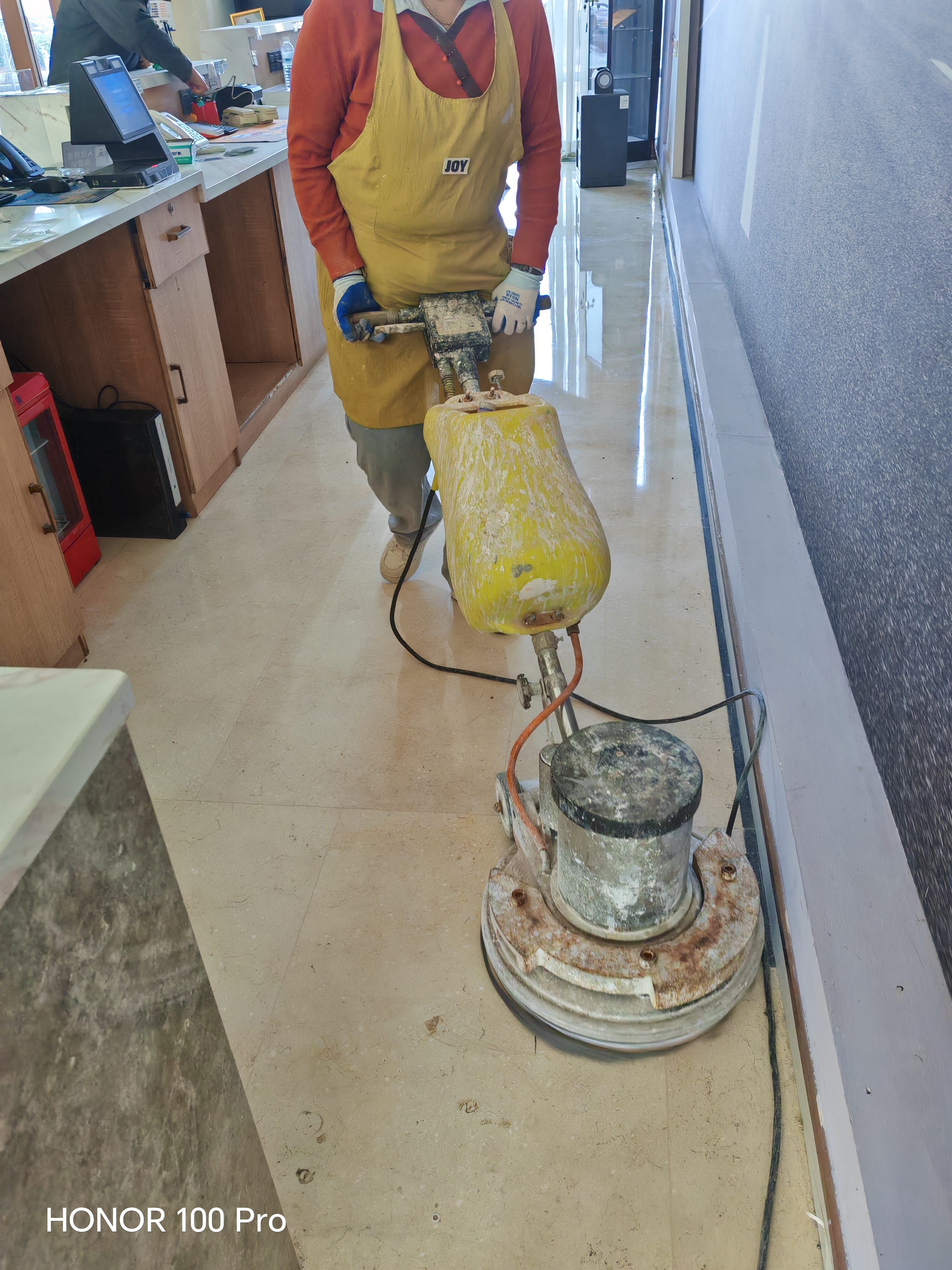 天津大理石结晶天津石材翻新结晶养护现场拍摄视频