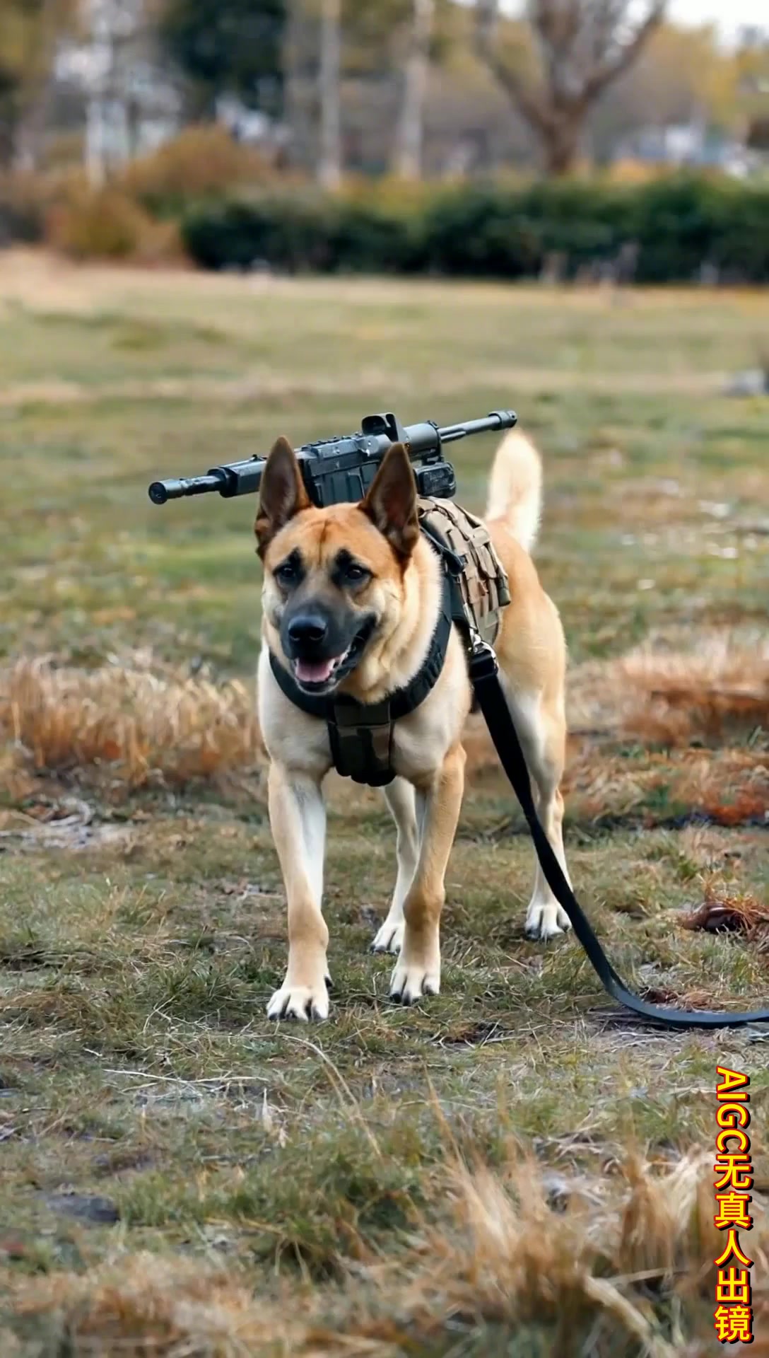 动作细节逼真步伐稳健如风这军犬眼神太杀我