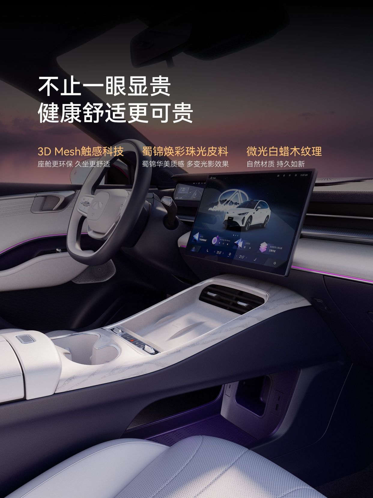【奇瑞汽车 新能源座舱中控布局】
