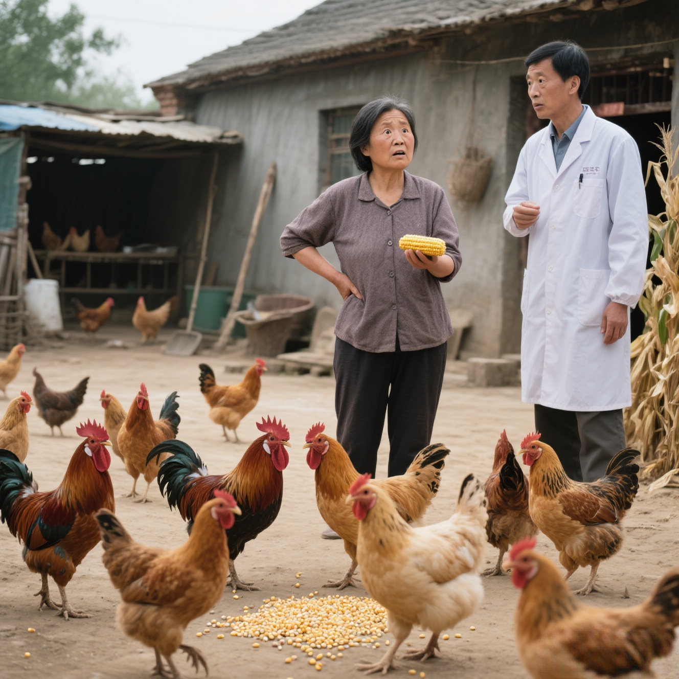 专家就跟大妈说:"大妈呀,养50只鸡的话,留1