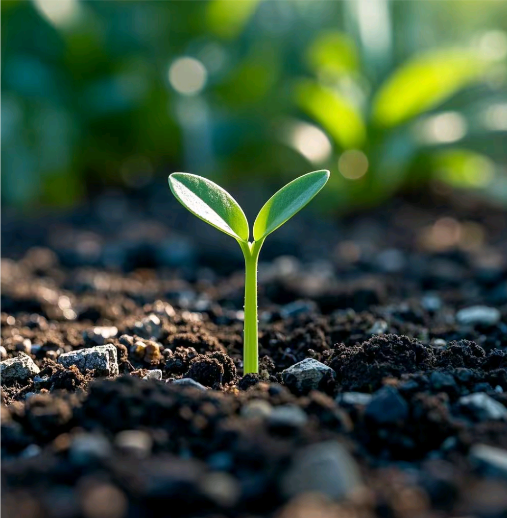 萌芽 料峭余寒尚未消, 新萌破土意迢迢