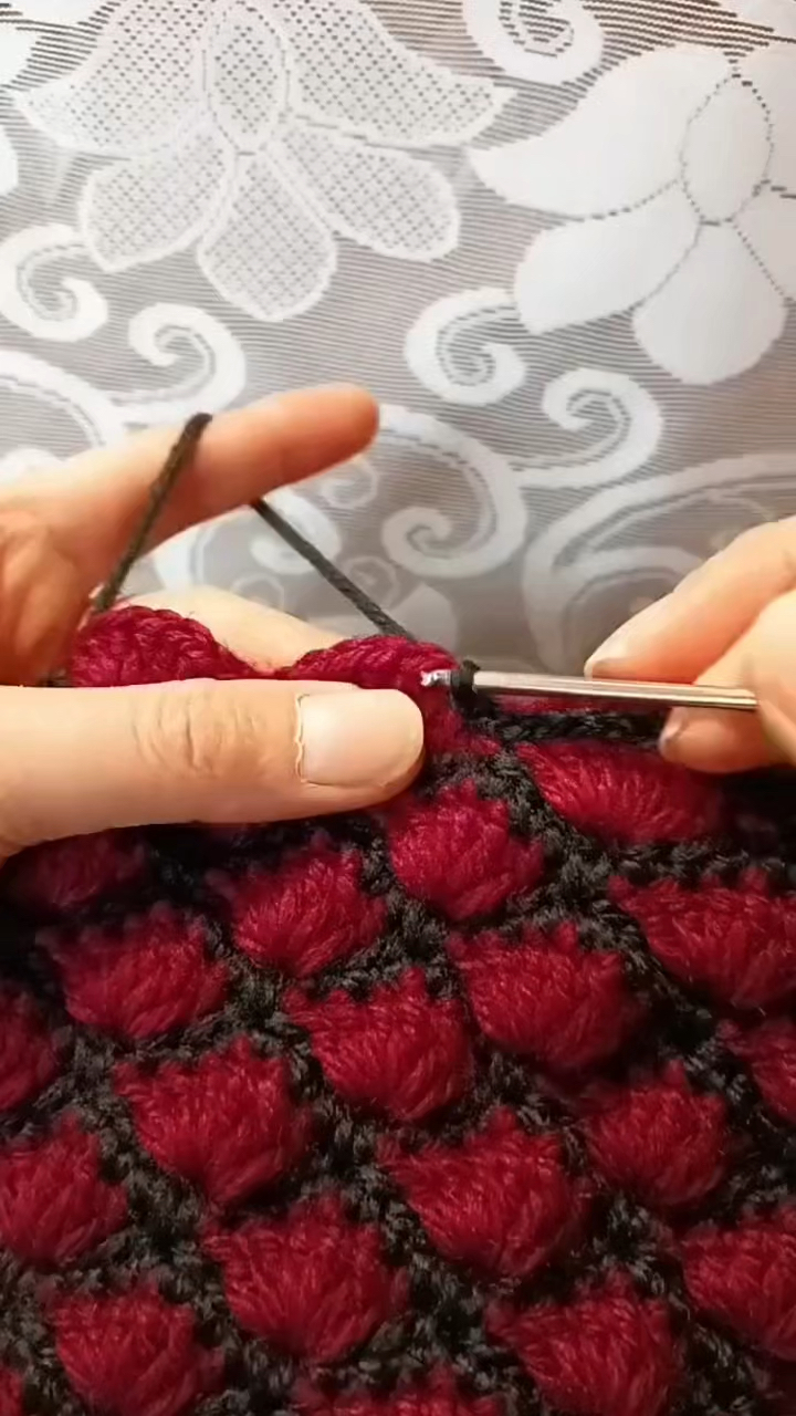 手工编织扇形花纹