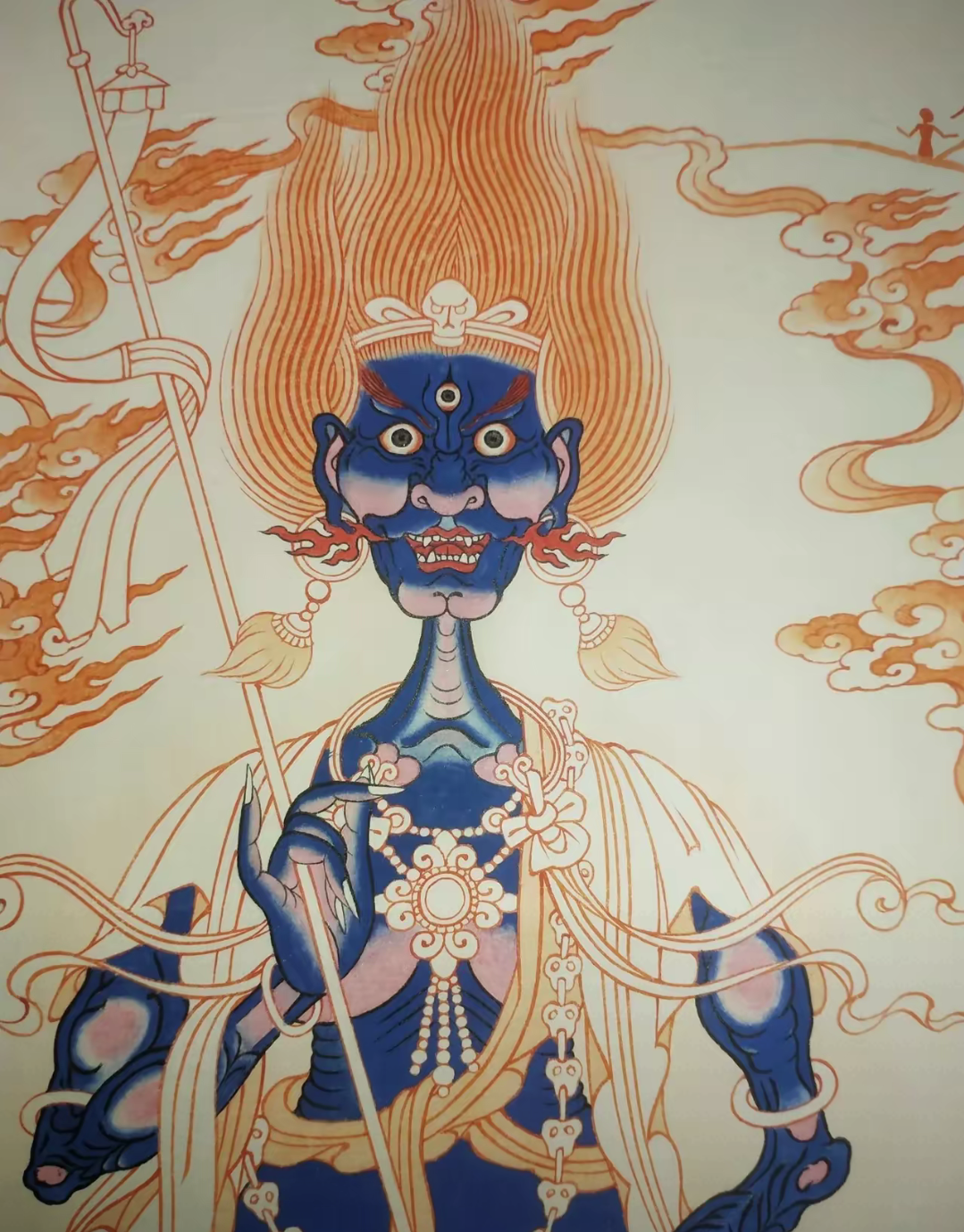 菩萨九焰焦面鬼王国画面燃大士鬼王大士爷面燃鬼王画像面燃大士回响