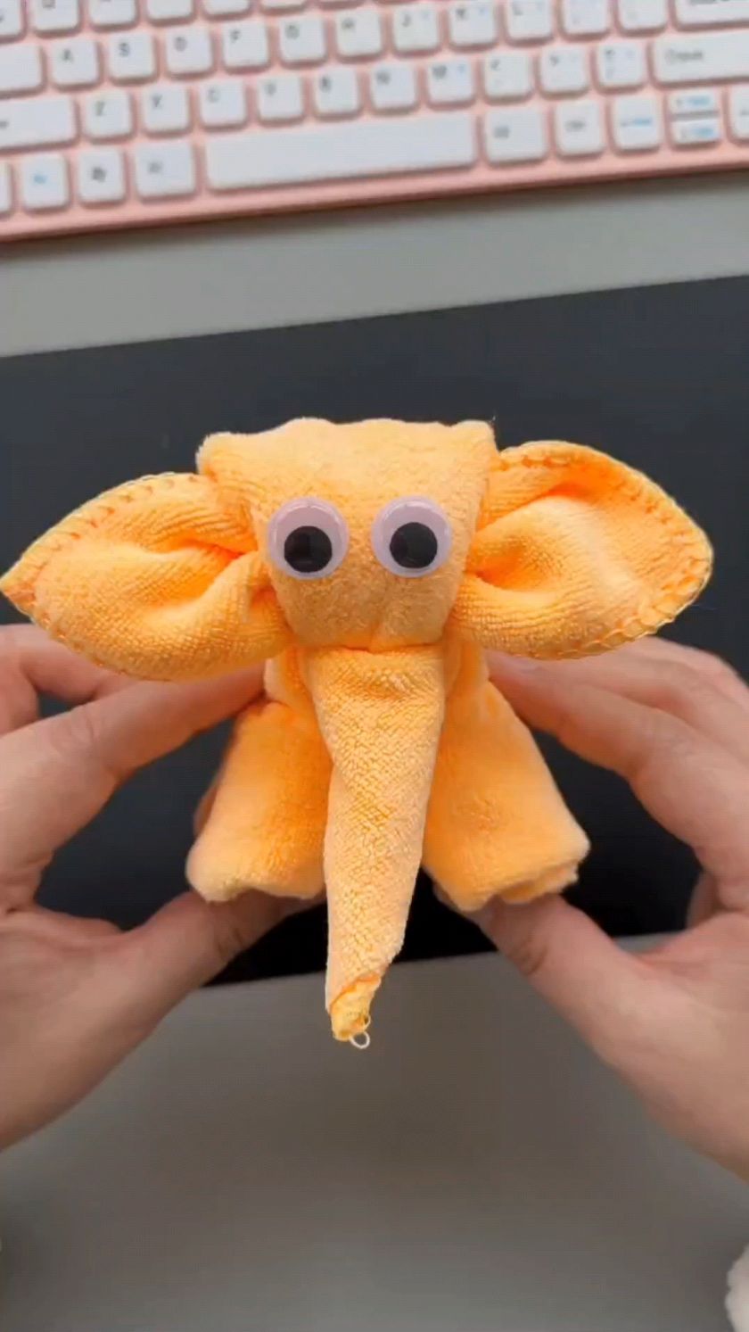 毛巾做可爱的小象