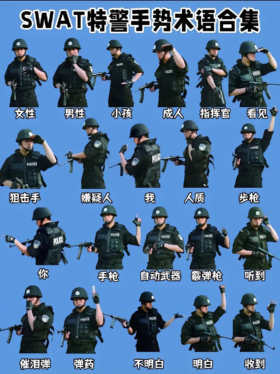 特警手势的含义解析,你能看懂多少
